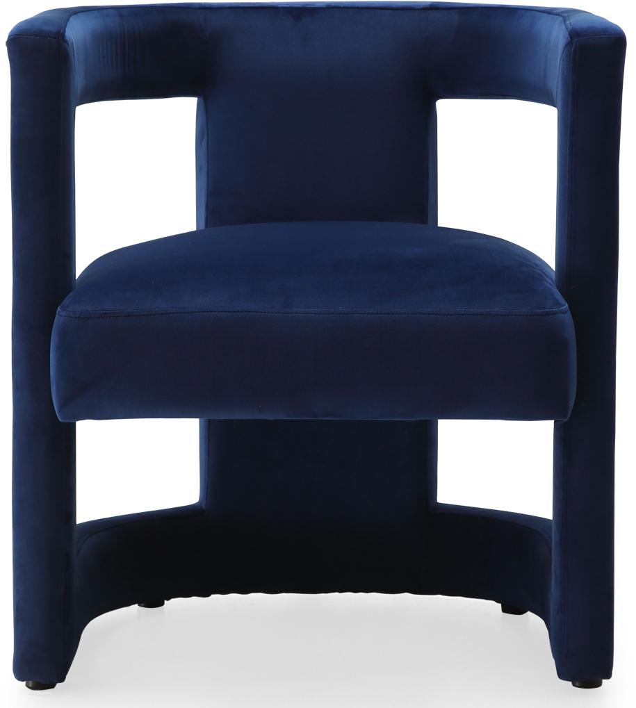 Blair Navy Velvet Accent Chair - Luxury Home Furniture (MI)