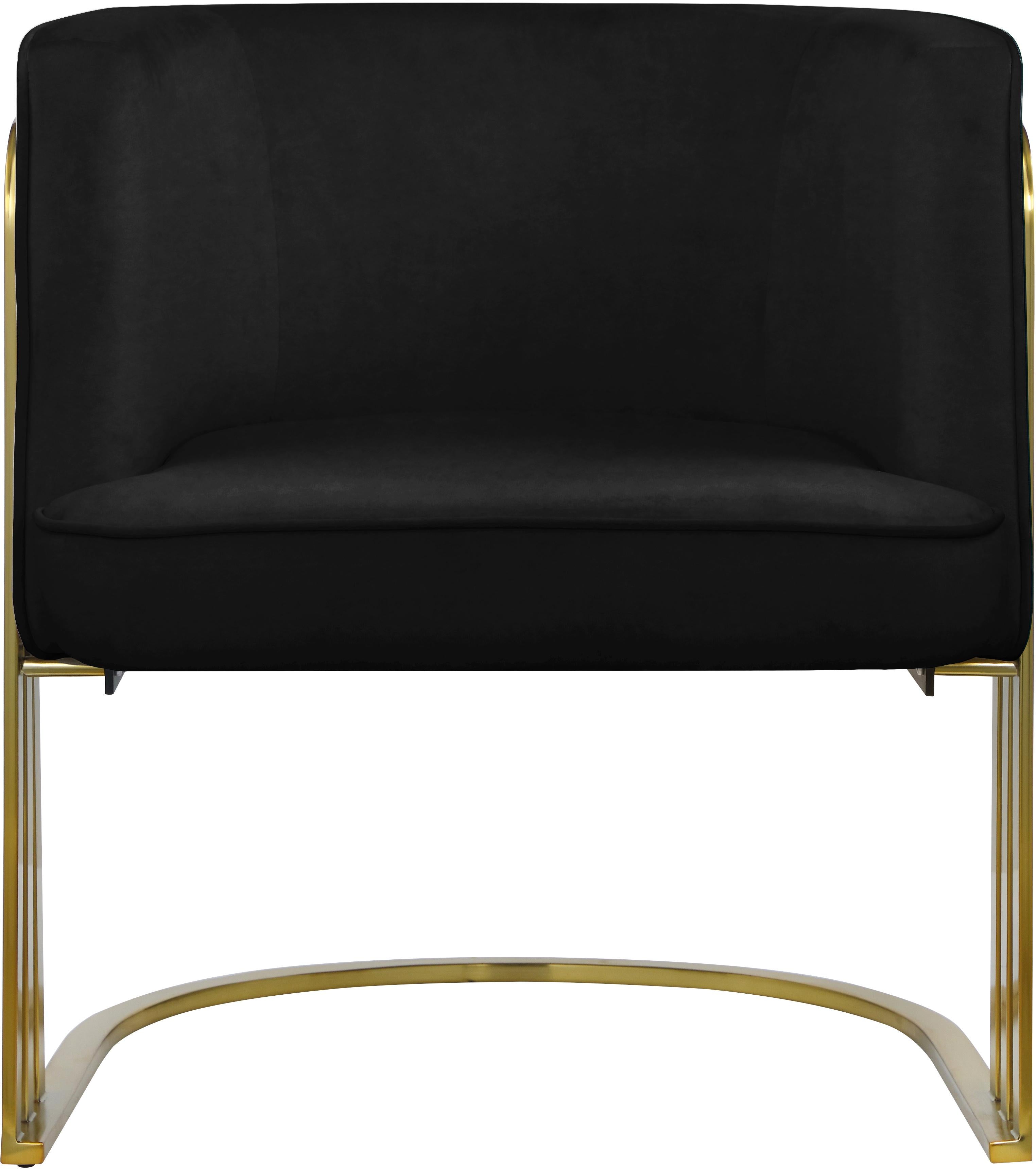 Rays Black Velvet Accent Chair - Luxury Home Furniture (MI)