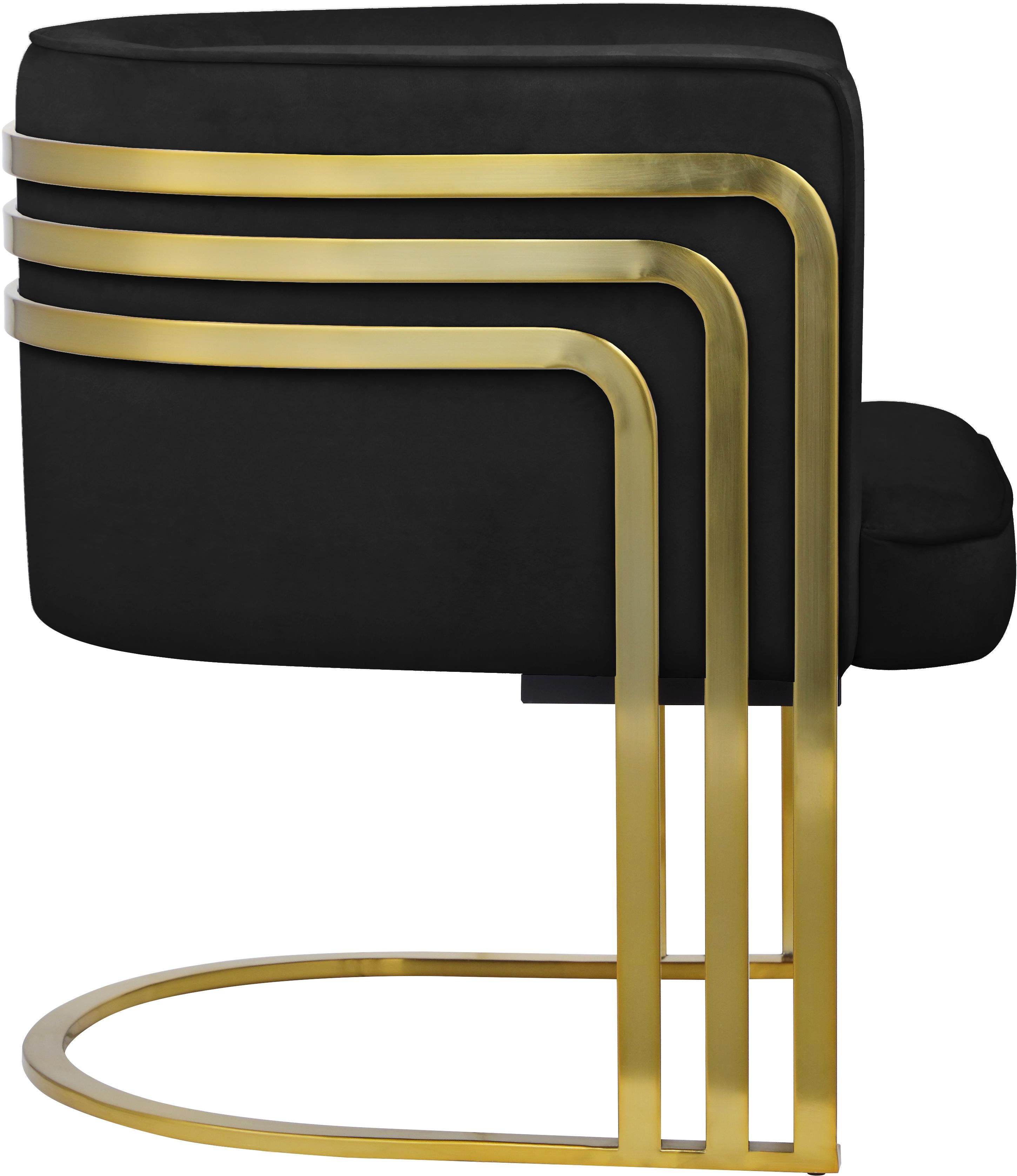 Rays Black Velvet Accent Chair - Luxury Home Furniture (MI)