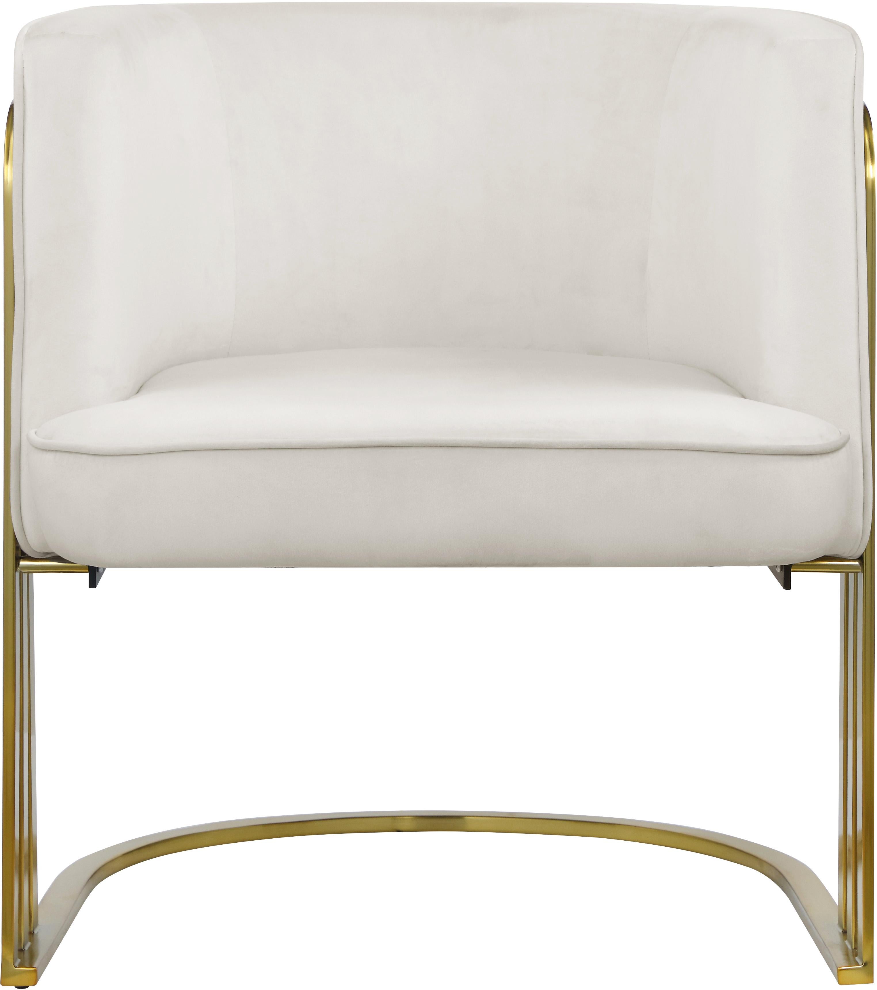 Rays Cream Velvet Accent Chair - Luxury Home Furniture (MI)