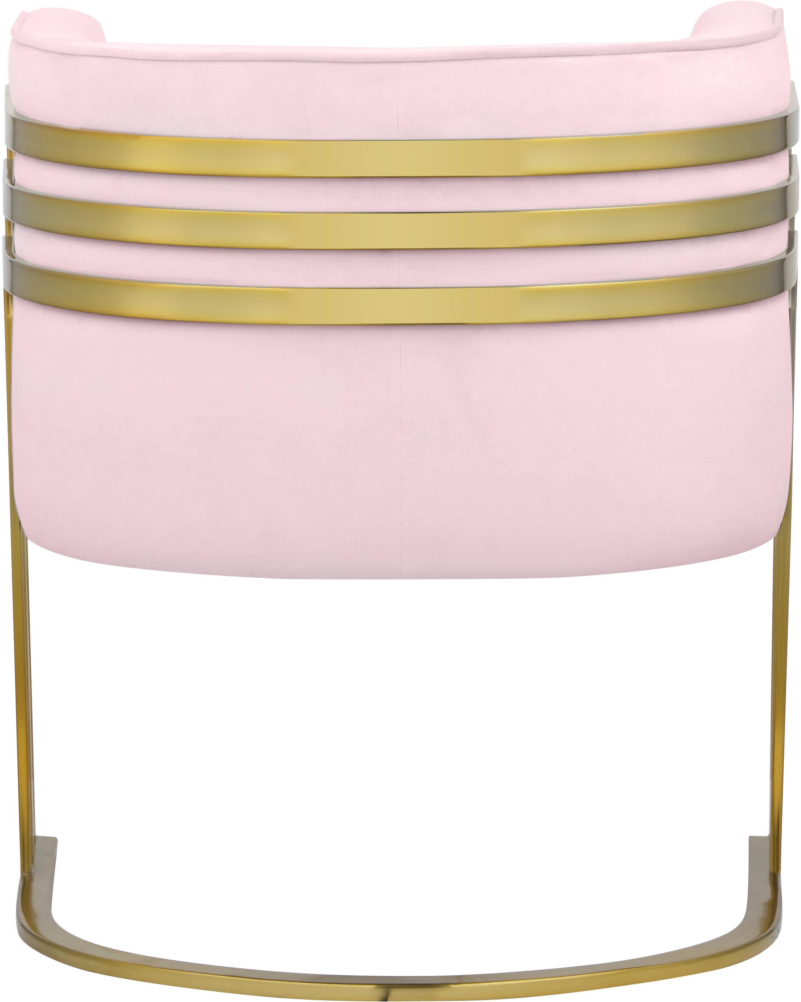 Rays Pink Velvet Accent Chair - Luxury Home Furniture (MI)