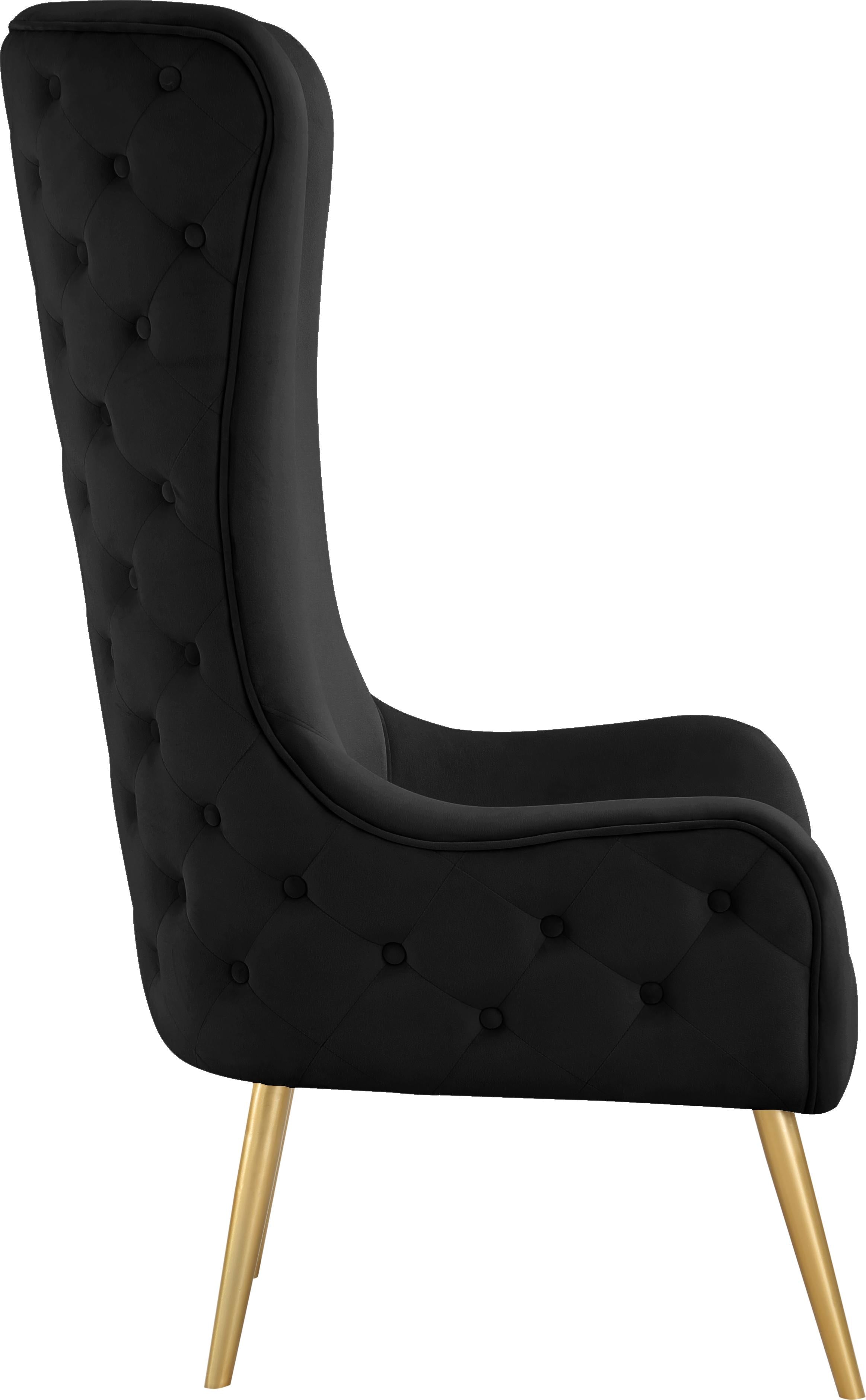 Alexander Black Velvet Accent Chair - Luxury Home Furniture (MI)