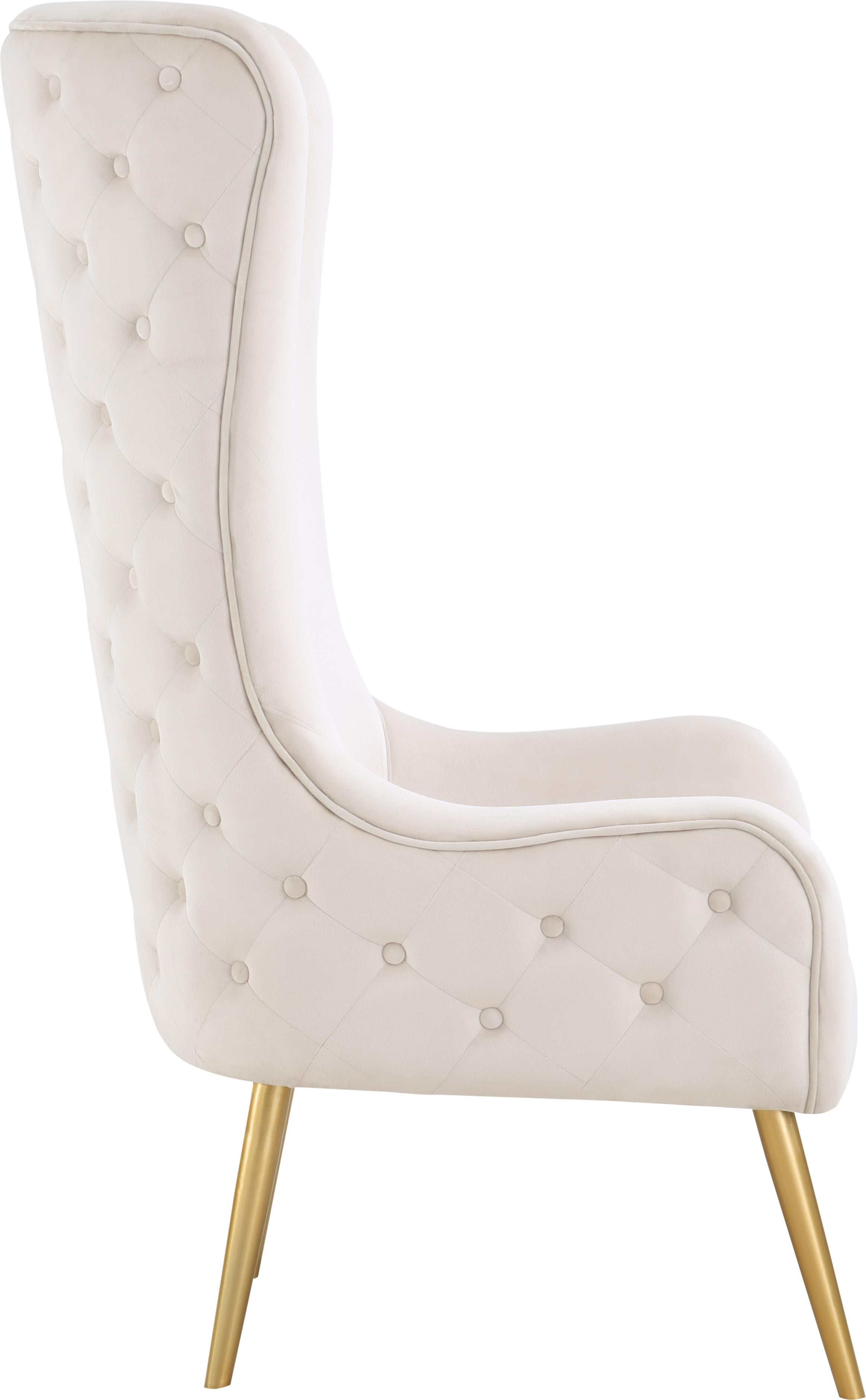 Alexander Cream Velvet Accent Chair - Luxury Home Furniture (MI)