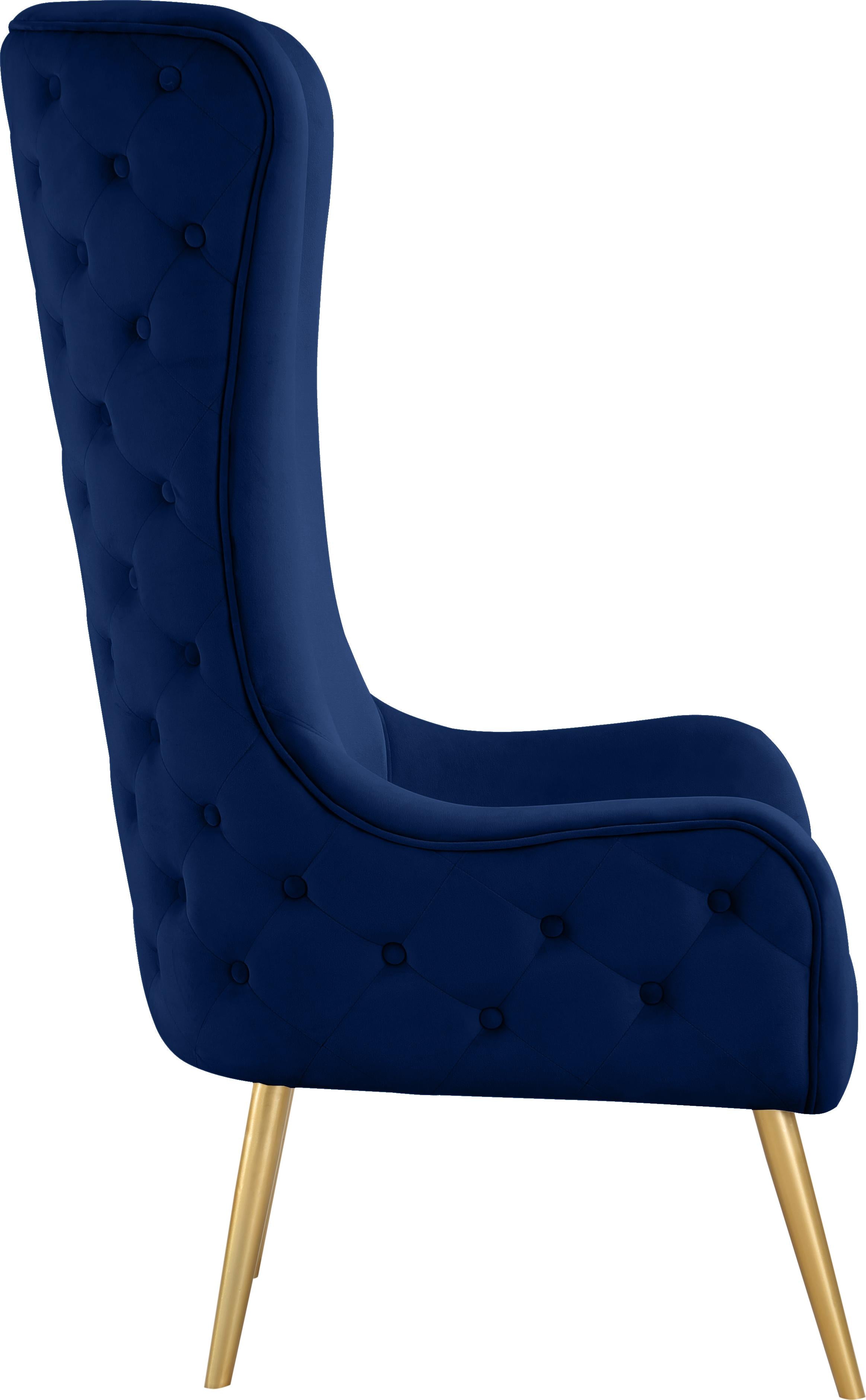 Alexander Navy Velvet Accent Chair - Luxury Home Furniture (MI)