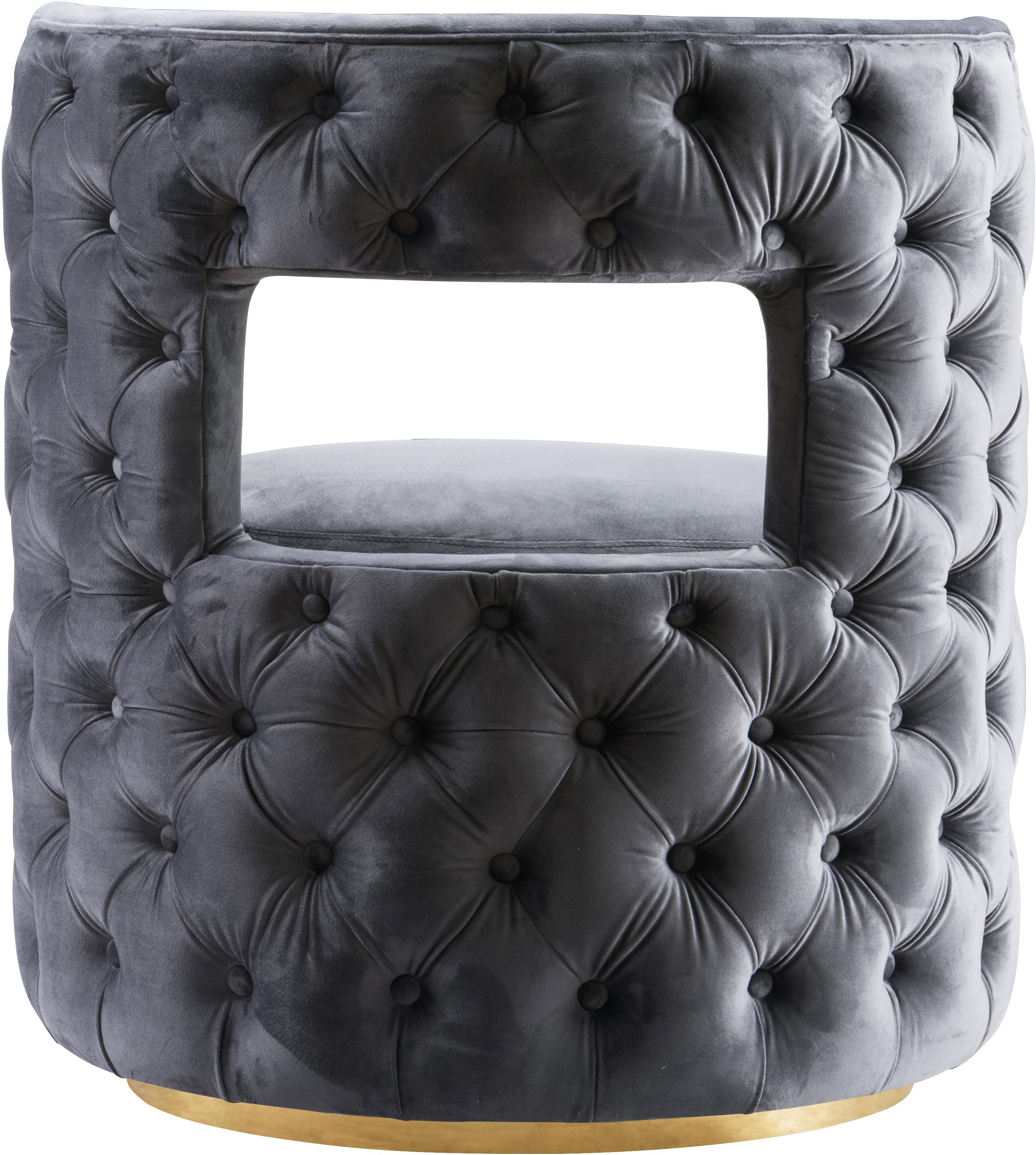 Theo Grey Velvet Accent Chair - Luxury Home Furniture (MI)