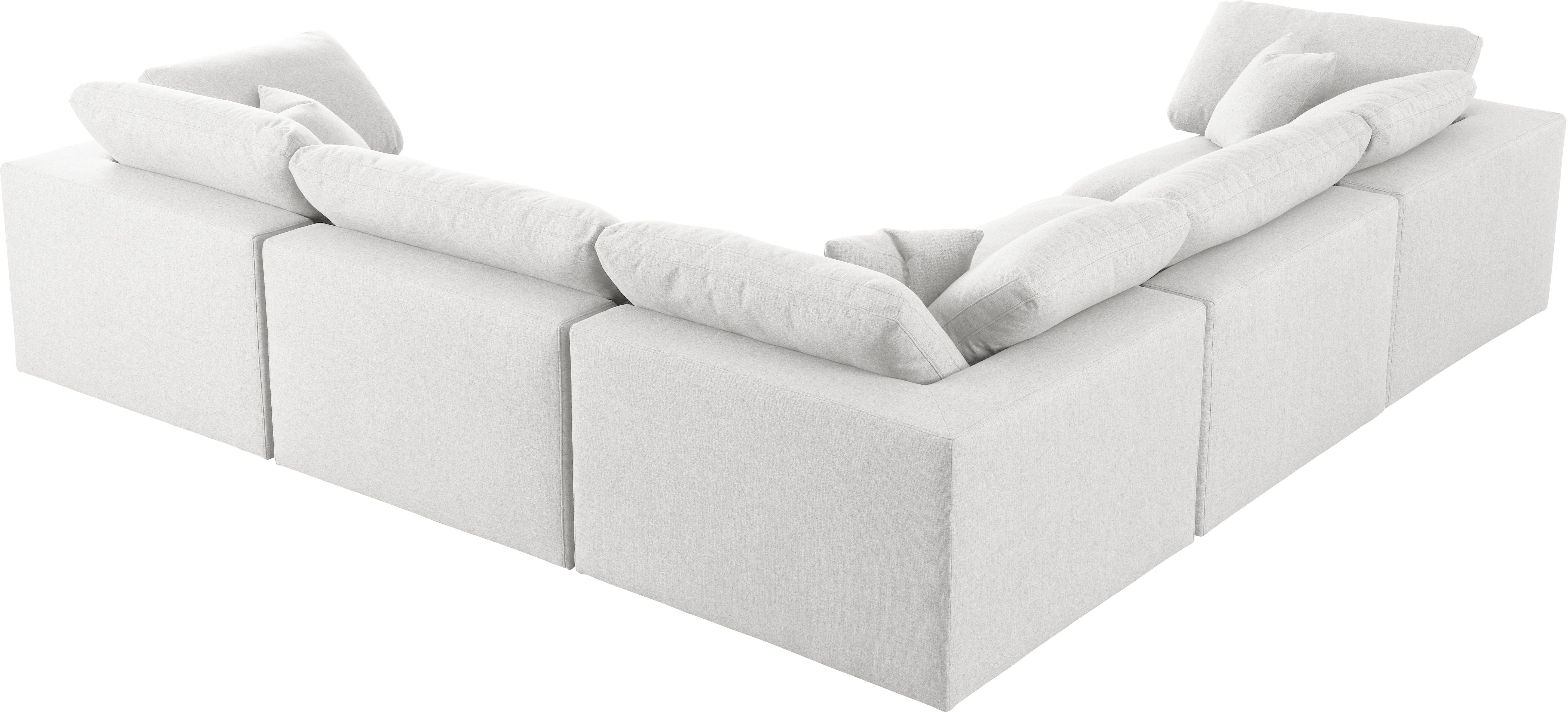 Serene Cream Linen Fabric Deluxe Cloud Modular Sectional