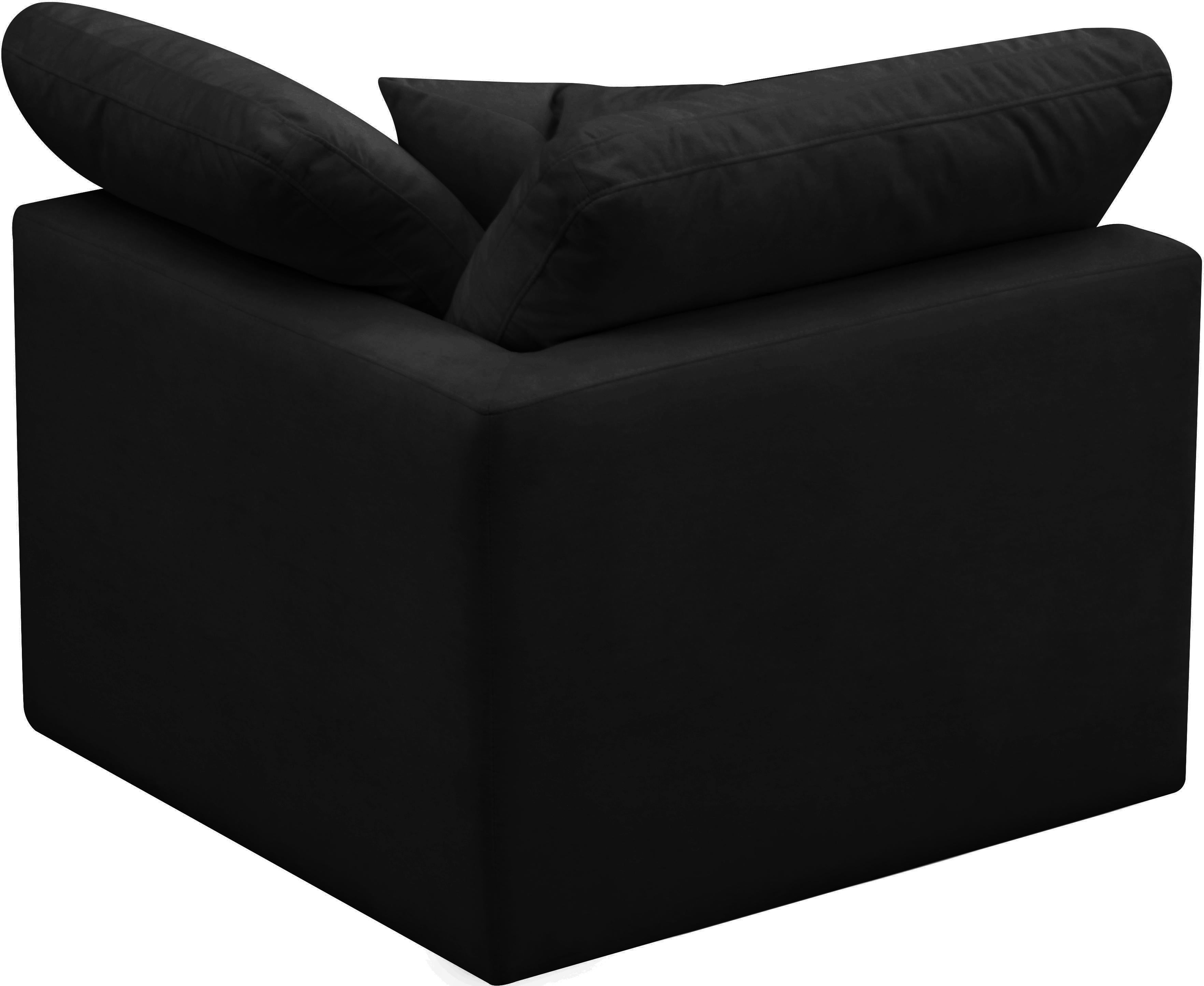 Plush Black Velvet Standard Cloud Modular Corner Chair - Luxury Home Furniture (MI)