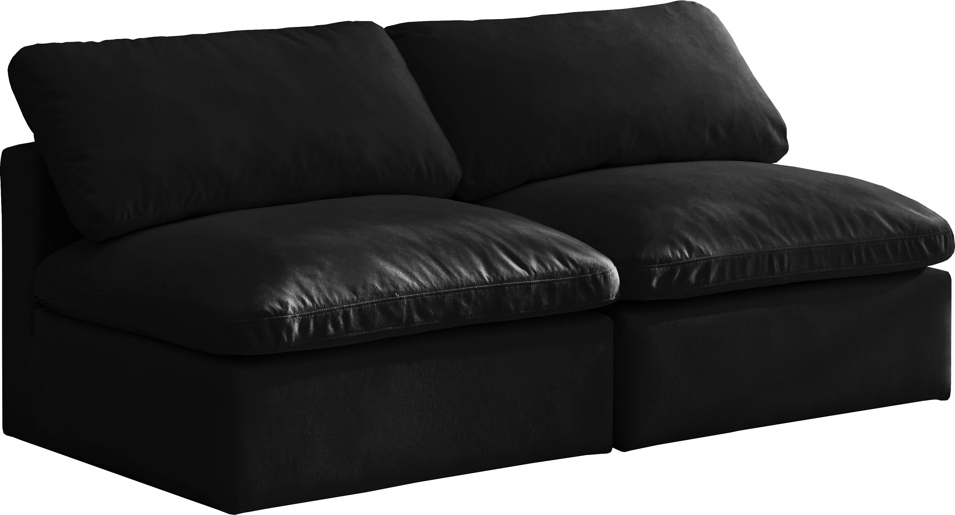 Plush Black Velvet Standard Cloud Modular Sofa - Luxury Home Furniture (MI)