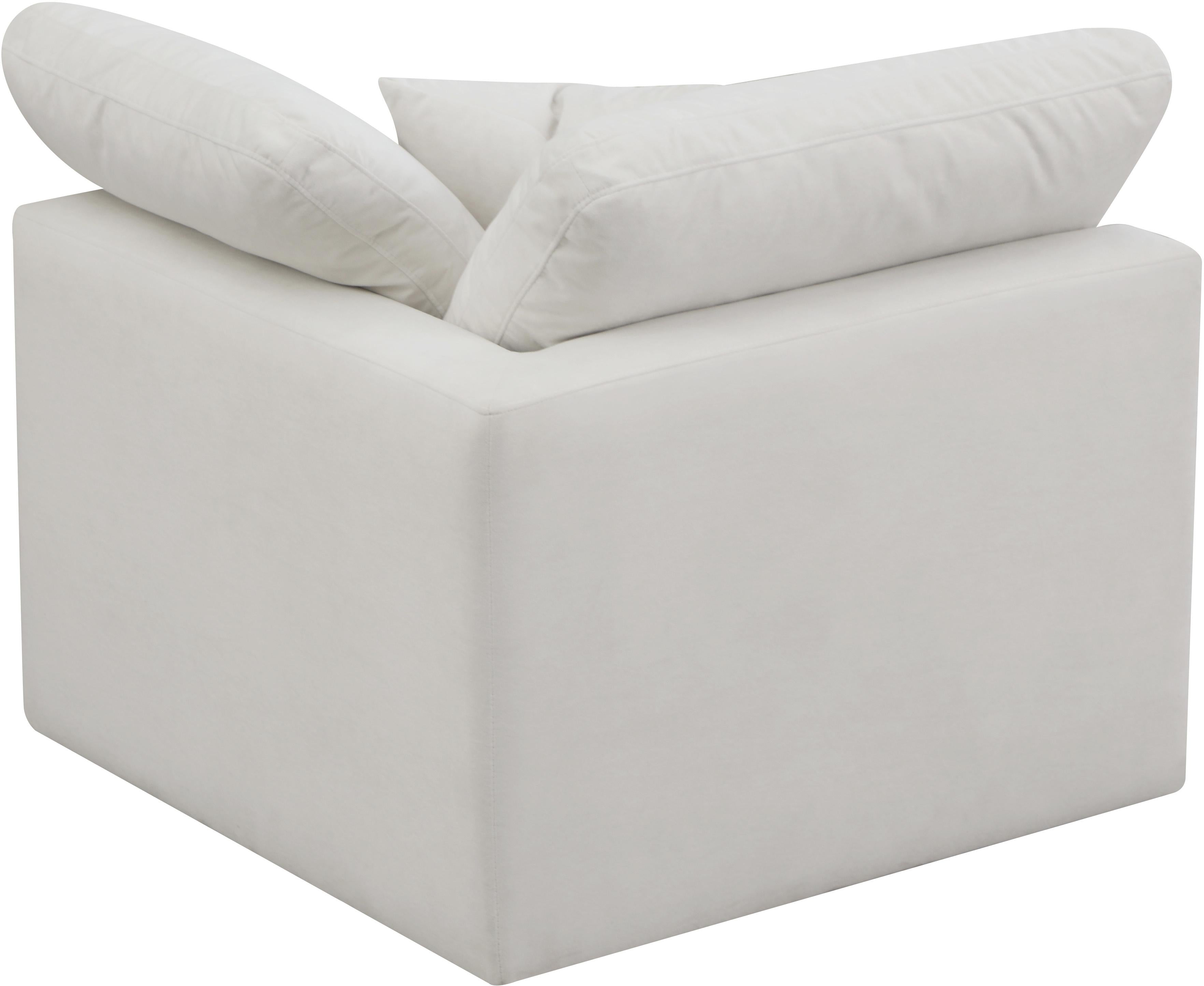 Plush Cream Velvet Standard Cloud Modular Corner Chair - Luxury Home Furniture (MI)
