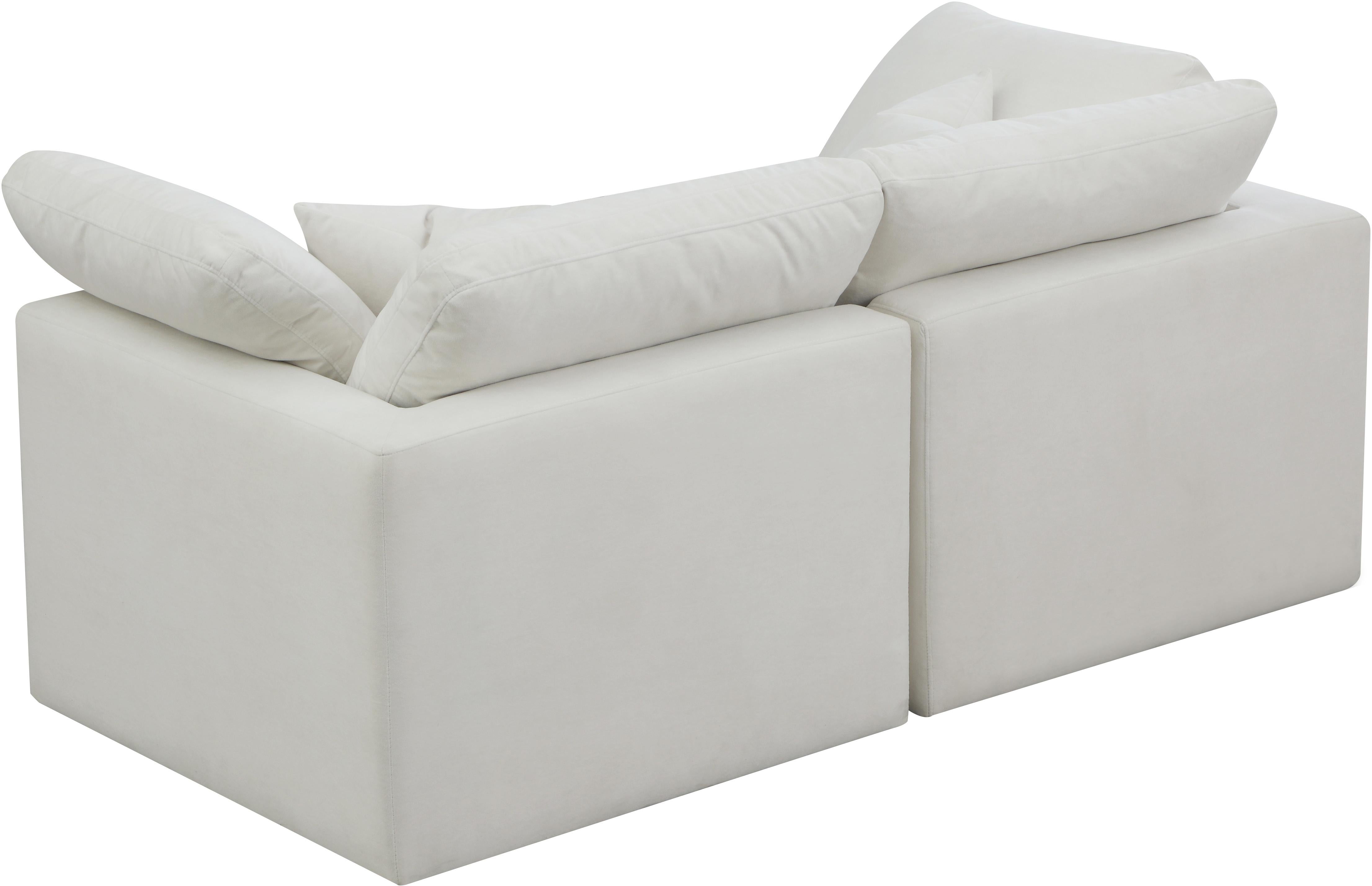 Plush Cream Velvet Standard Cloud Modular Sofa - Luxury Home Furniture (MI)