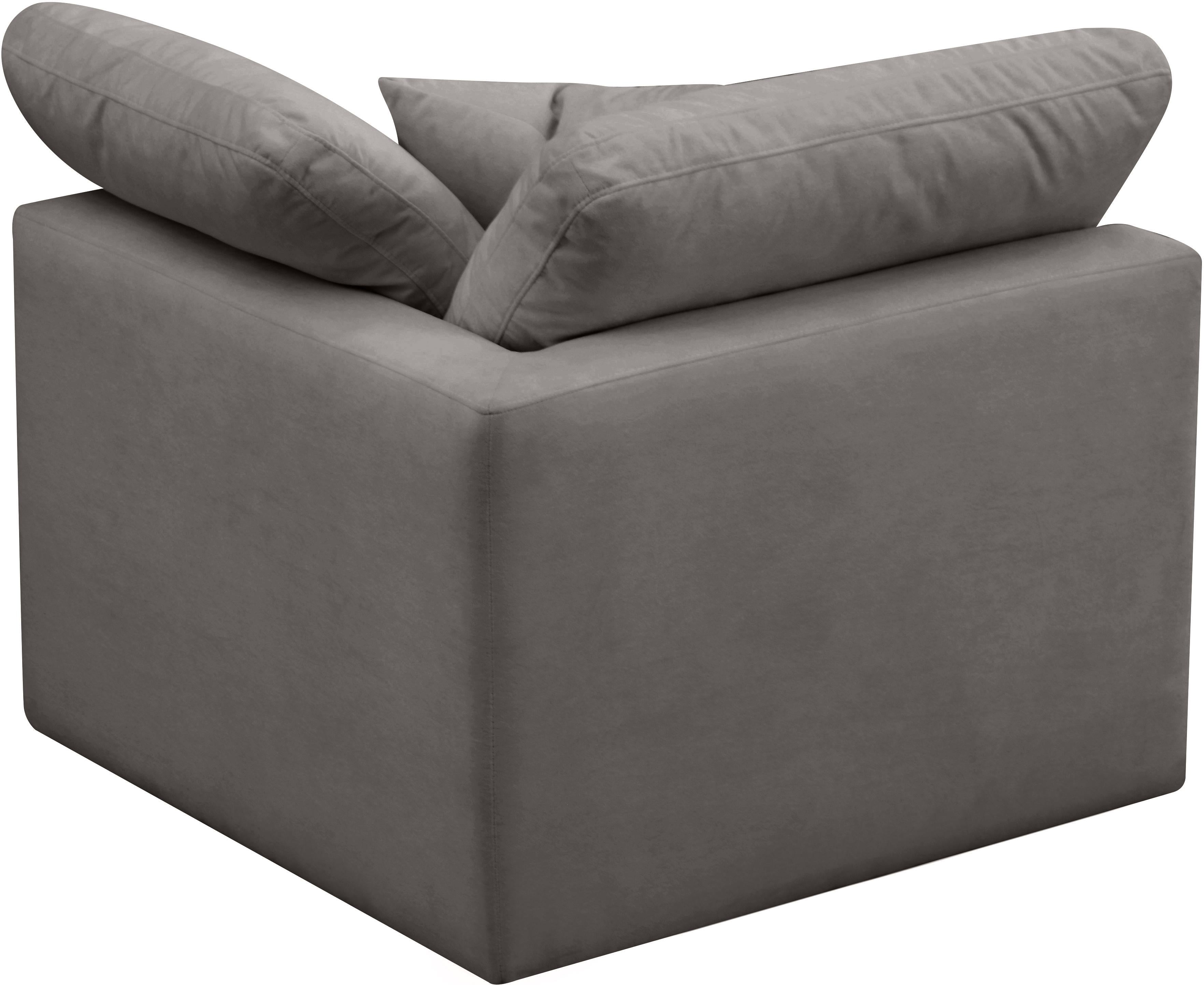 Plush Grey Velvet Standard Cloud Modular Corner Chair - Luxury Home Furniture (MI)