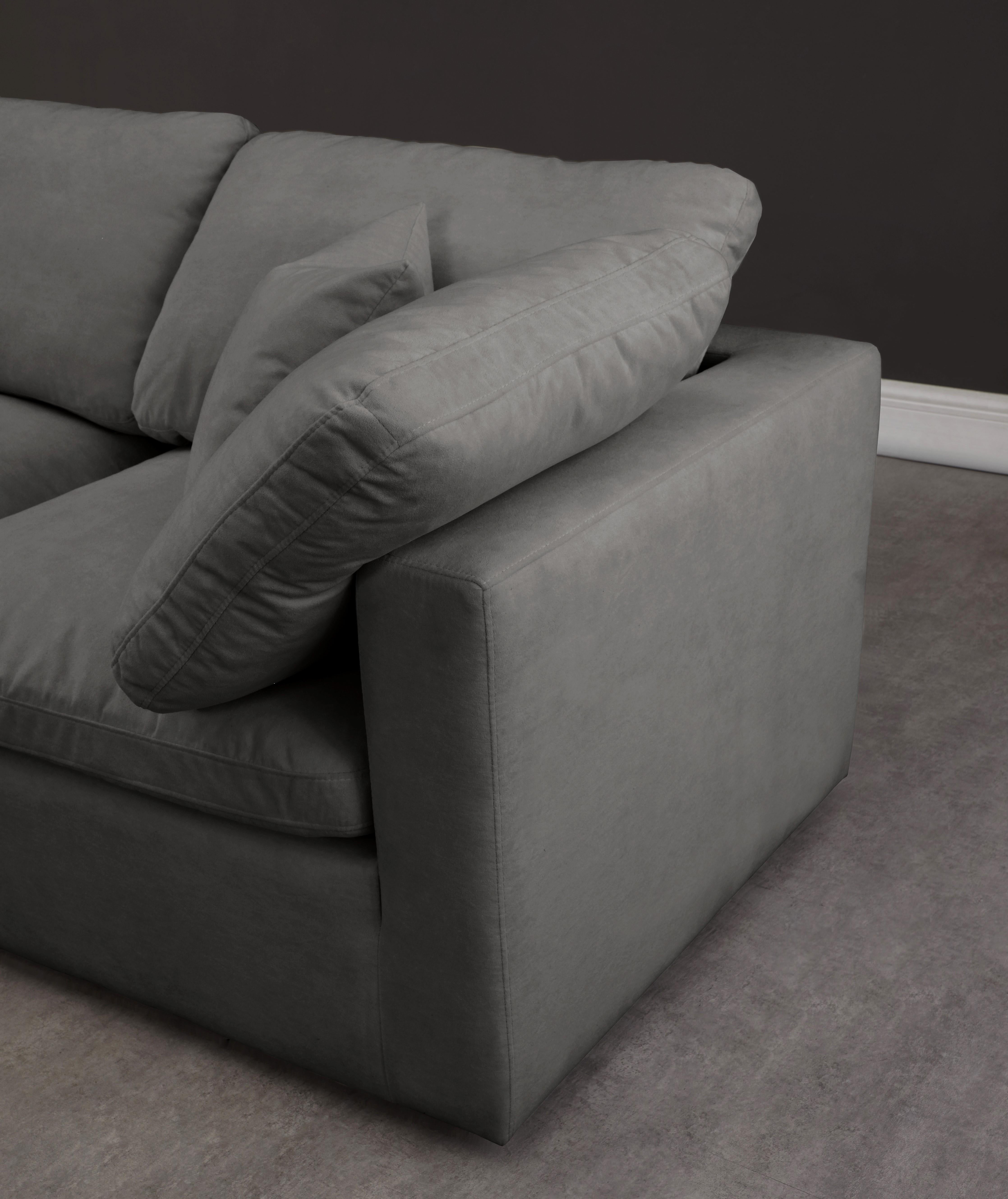 Plush Grey Velvet Standard Cloud Modular Sofa - Luxury Home Furniture (MI)