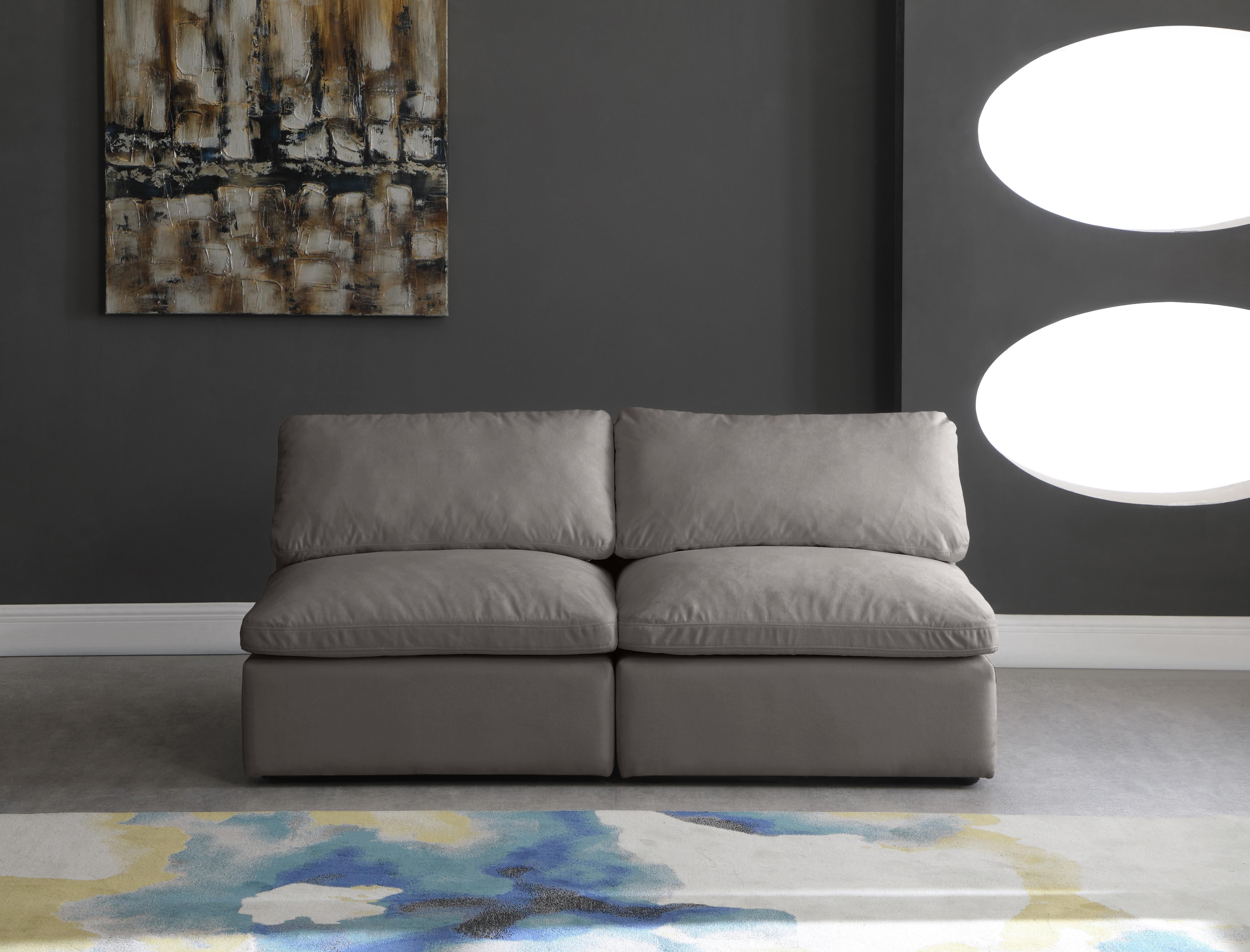 Plush Grey Velvet Standard Cloud Modular Sofa - Luxury Home Furniture (MI)