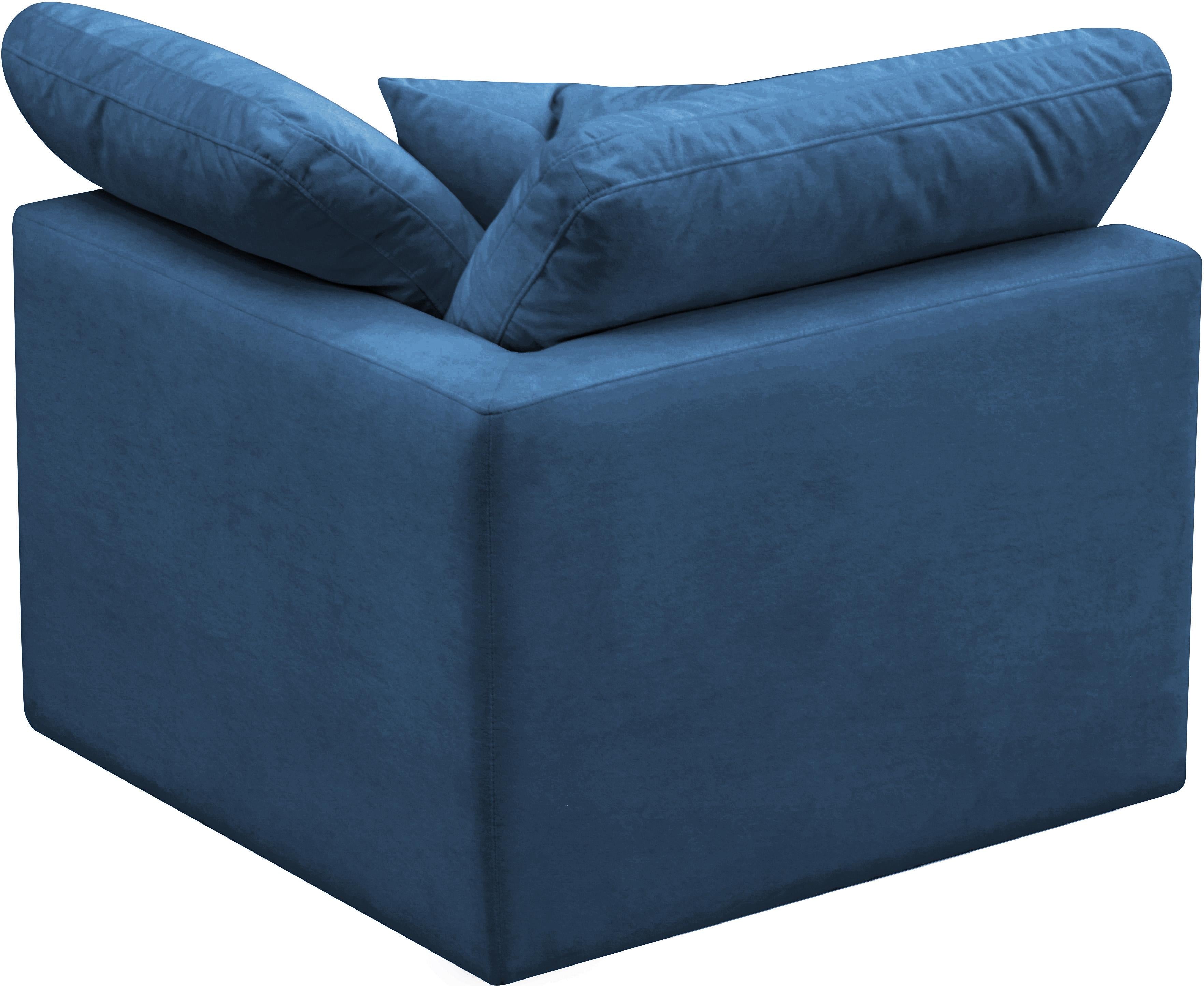 Plush Navy Velvet Standard Cloud Modular Corner Chair - Luxury Home Furniture (MI)