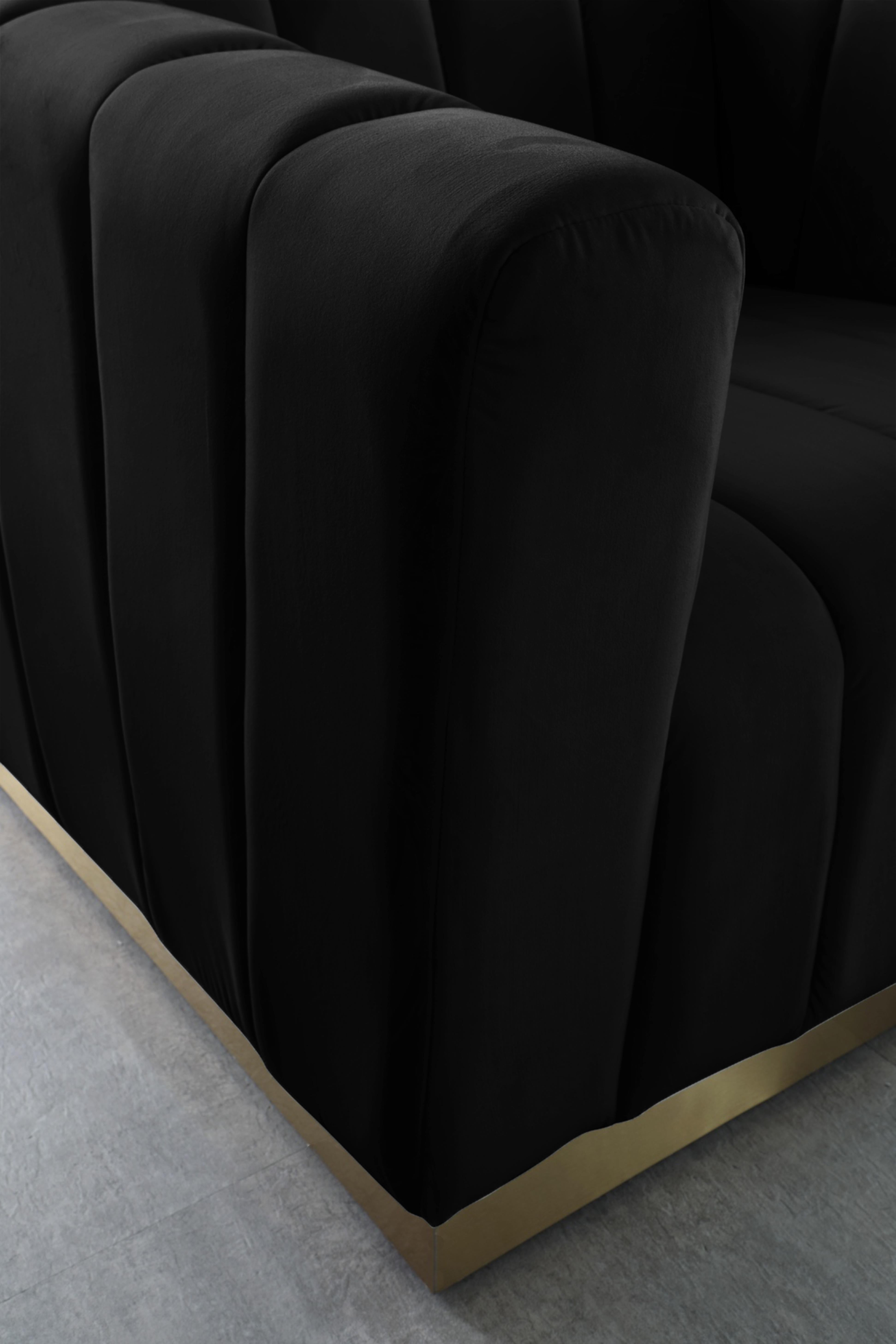 Marlon Black Velvet Sofa - Luxury Home Furniture (MI)