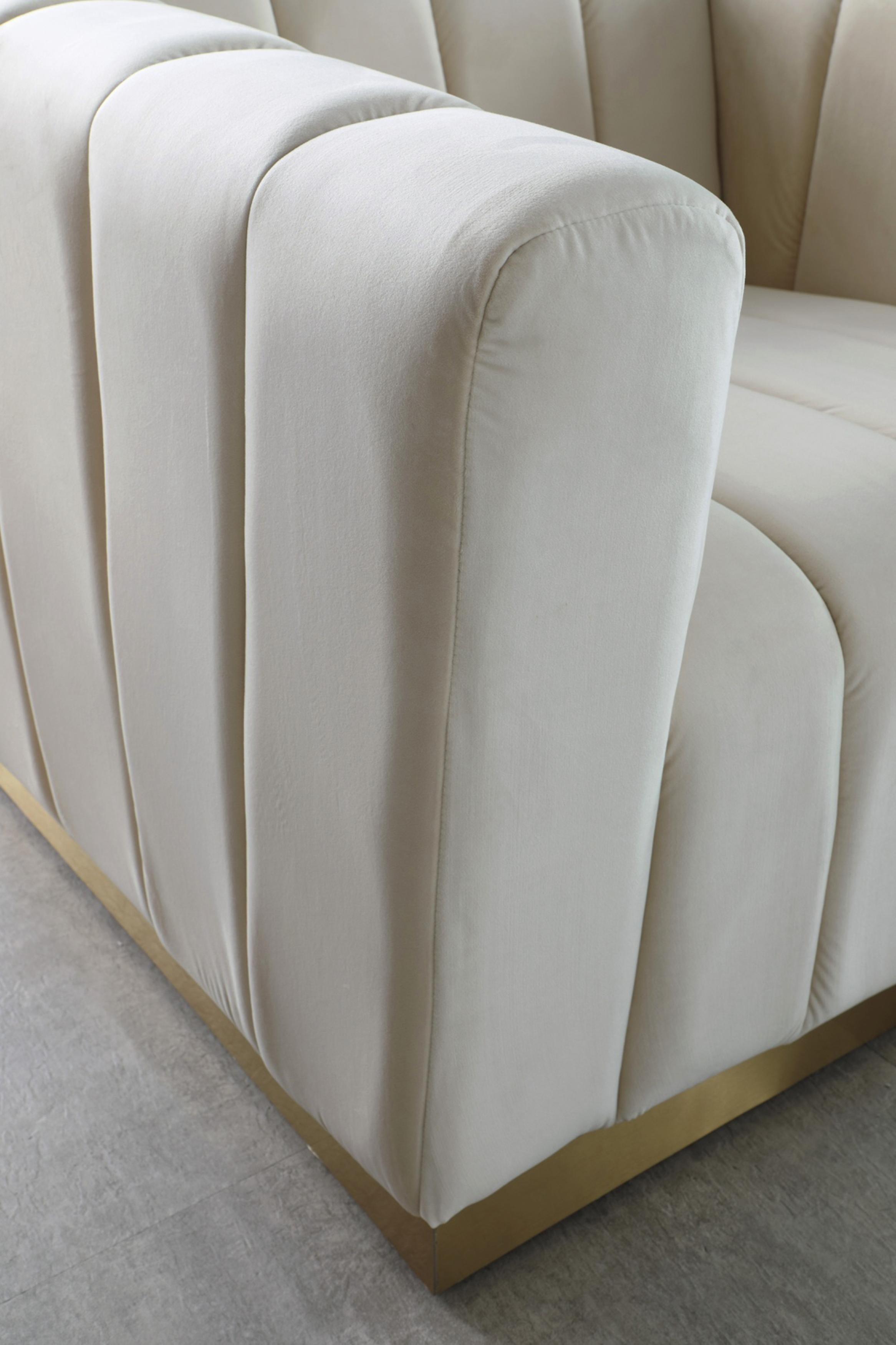 Marlon Cream Velvet Sofa - Luxury Home Furniture (MI)