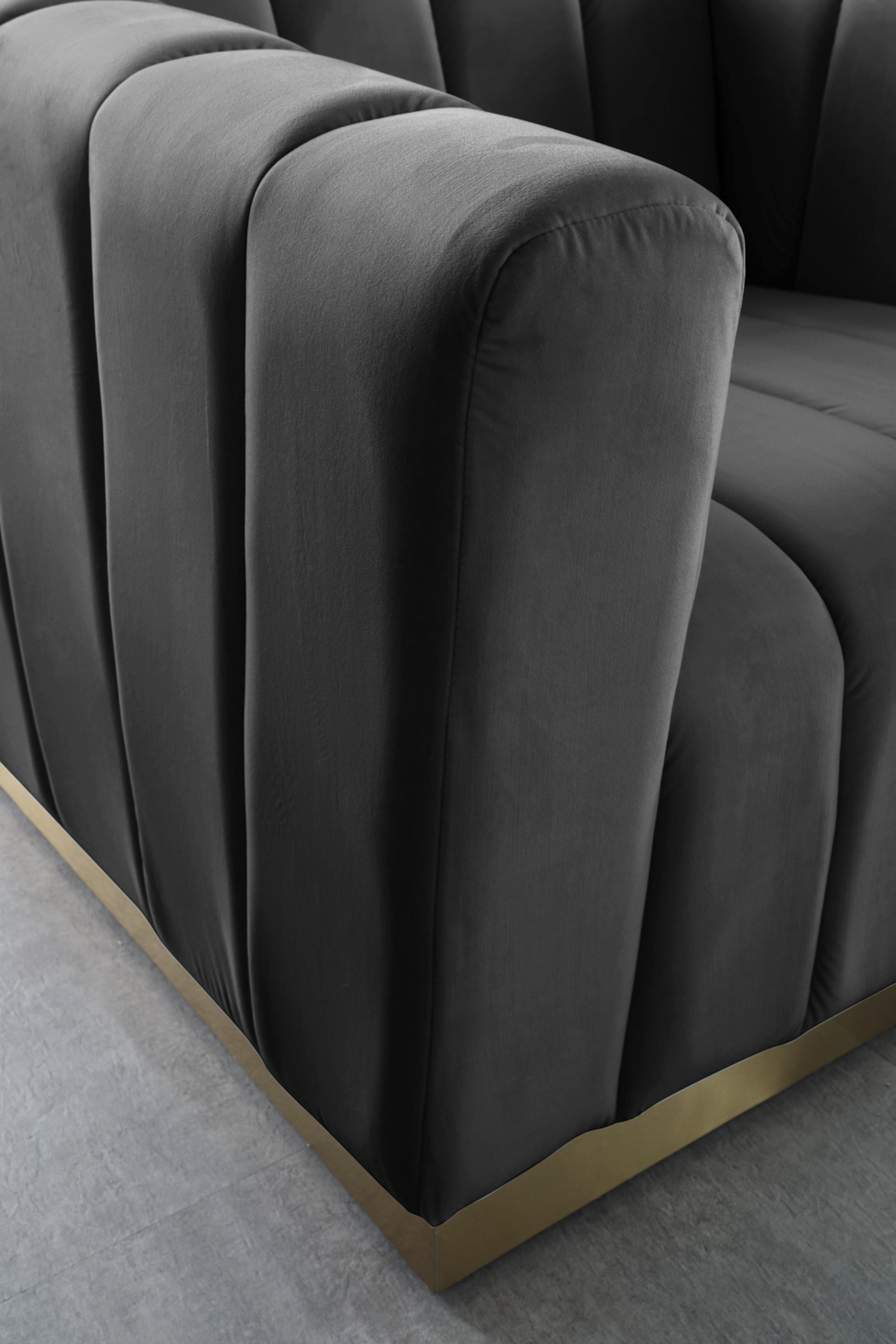 Marlon Grey Velvet Sofa - Luxury Home Furniture (MI)