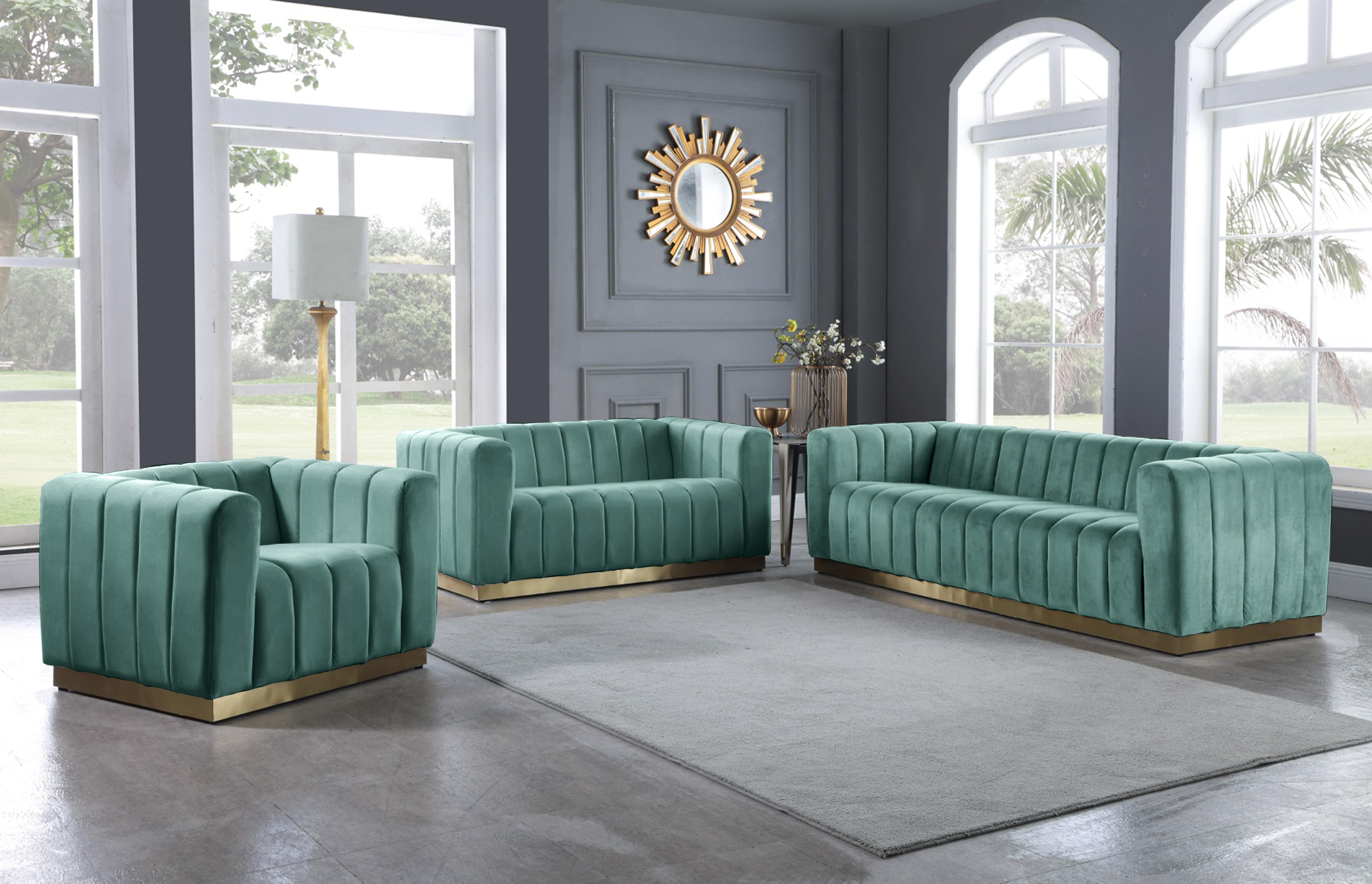 Marlon Mint Velvet Sofa - Luxury Home Furniture (MI)