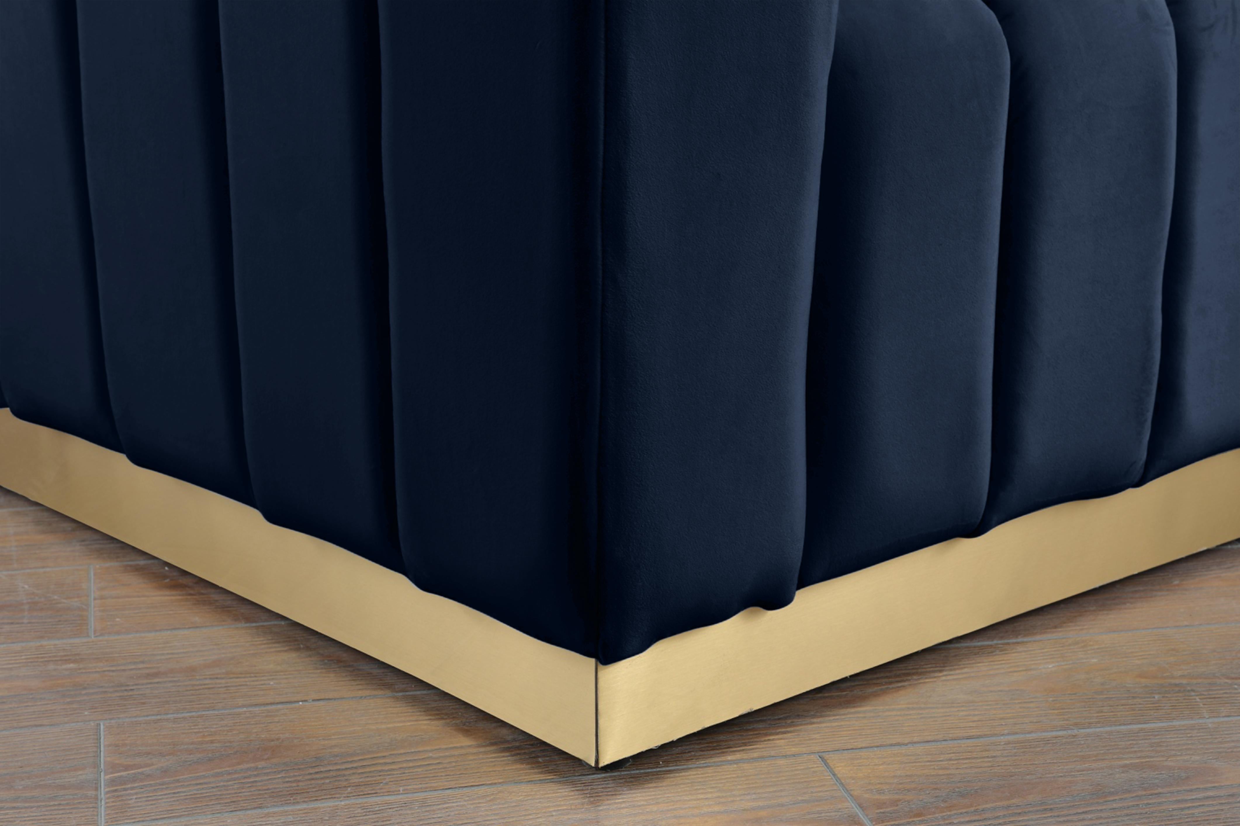 Marlon Navy Velvet Loveseat - Luxury Home Furniture (MI)