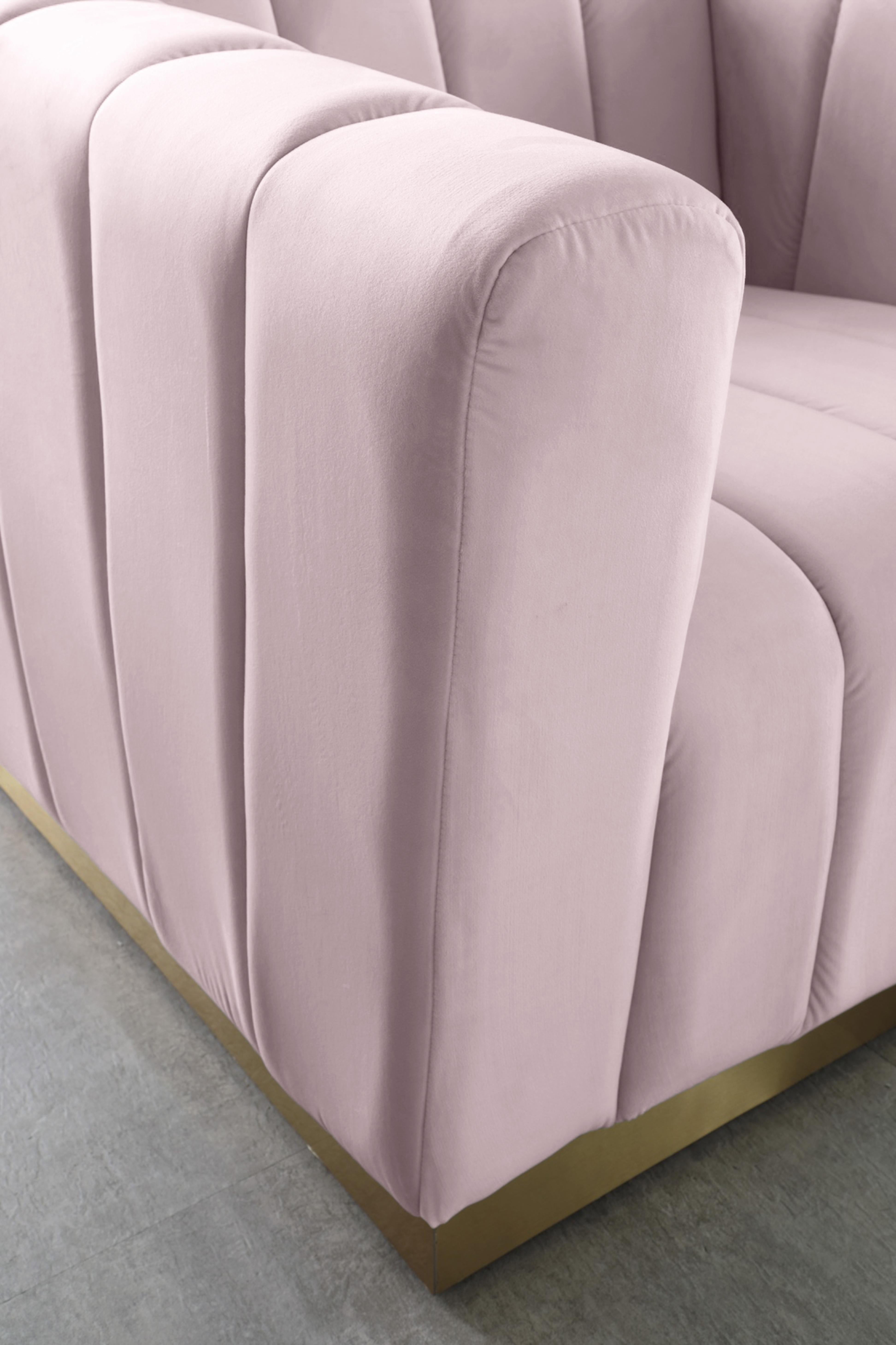 Marlon Pink Velvet Sofa - Luxury Home Furniture (MI)