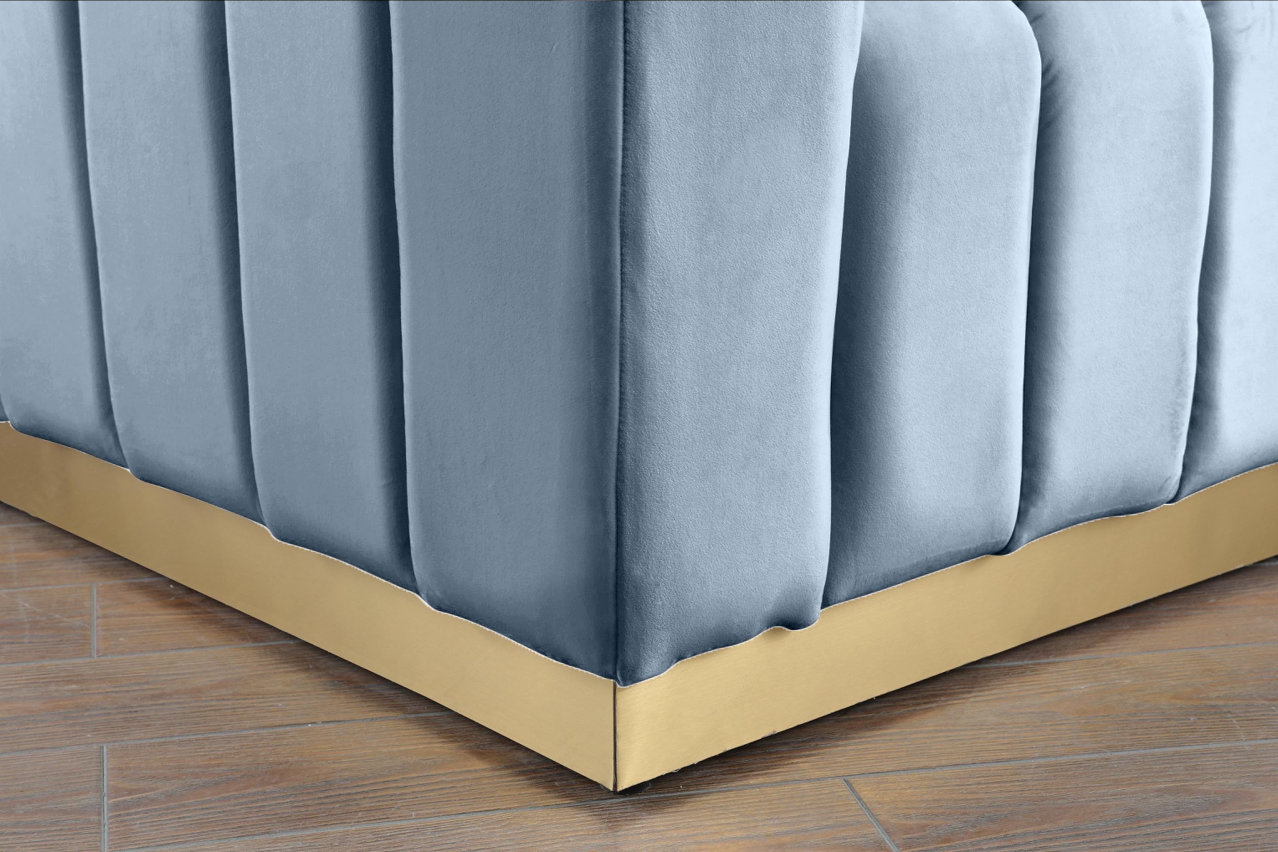 Marlon Sky Blue Velvet Loveseat - Luxury Home Furniture (MI)