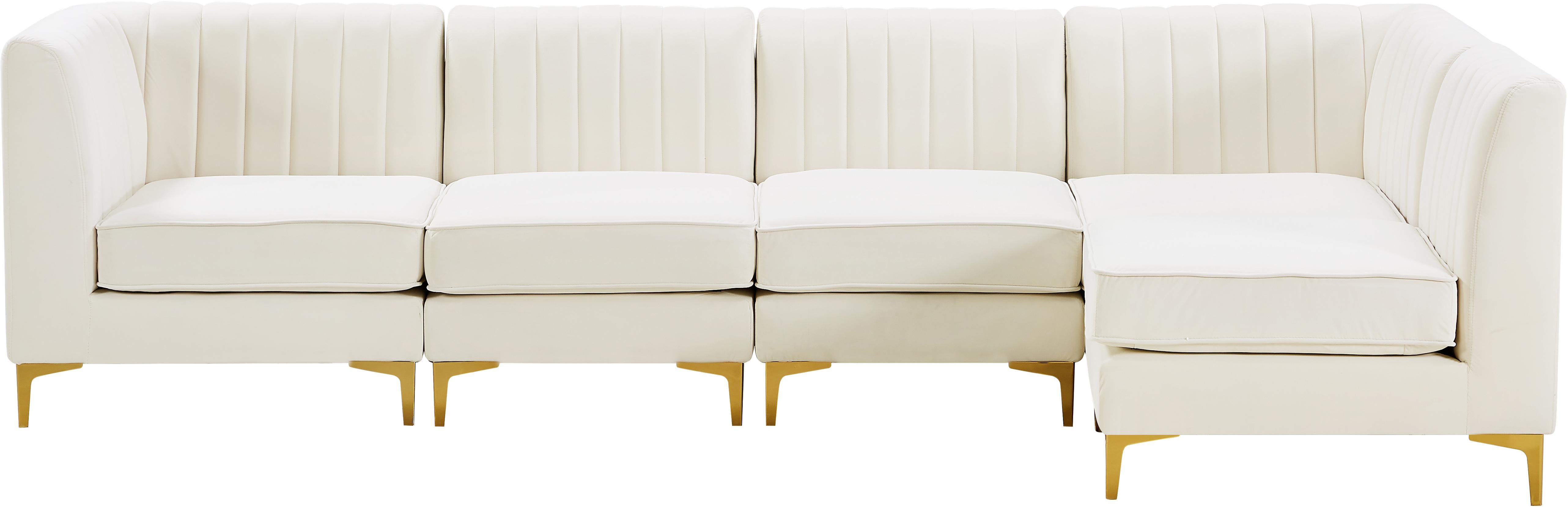 Alina Cream Velvet Modular Sectional