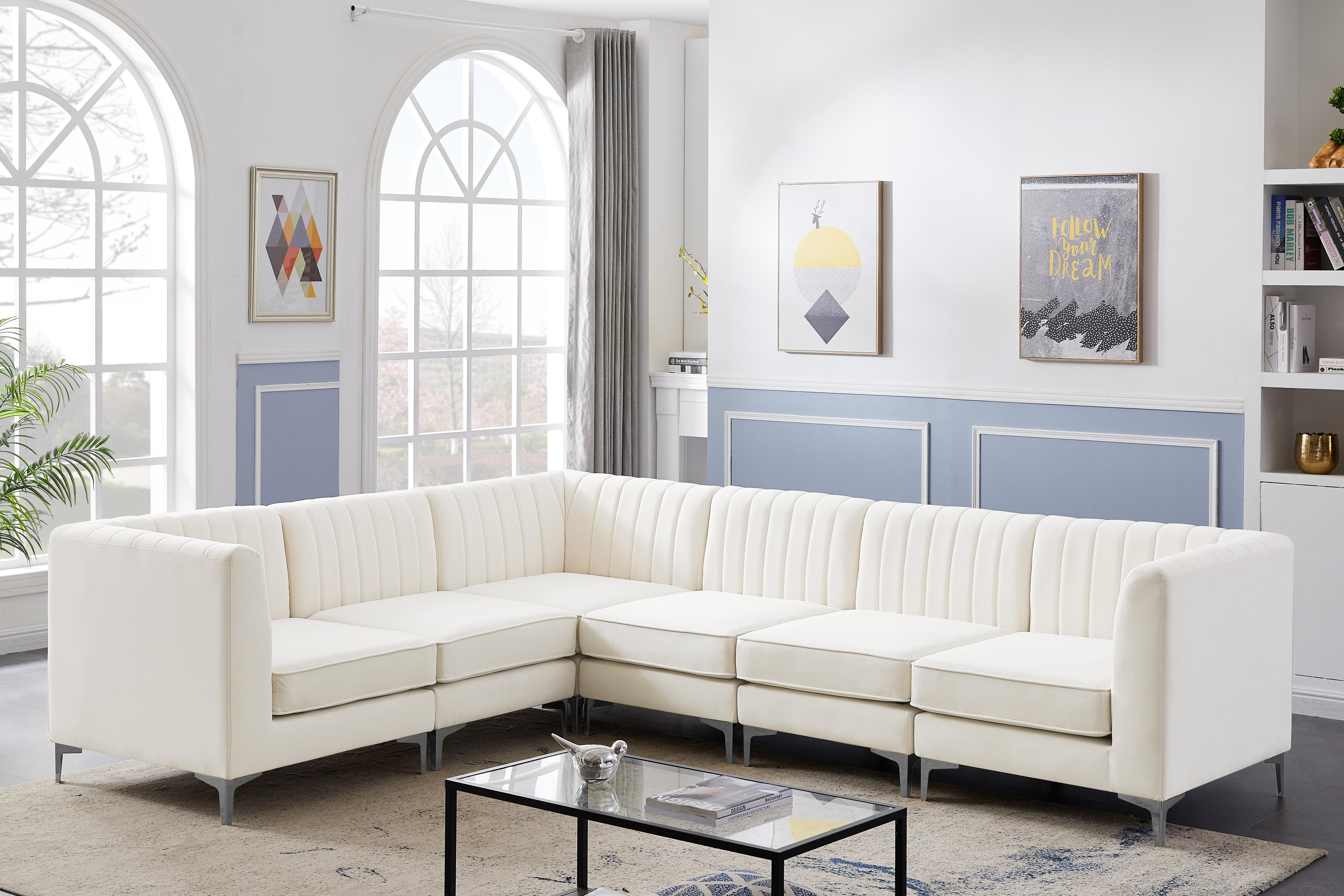 Alina Cream Velvet Modular Sectional