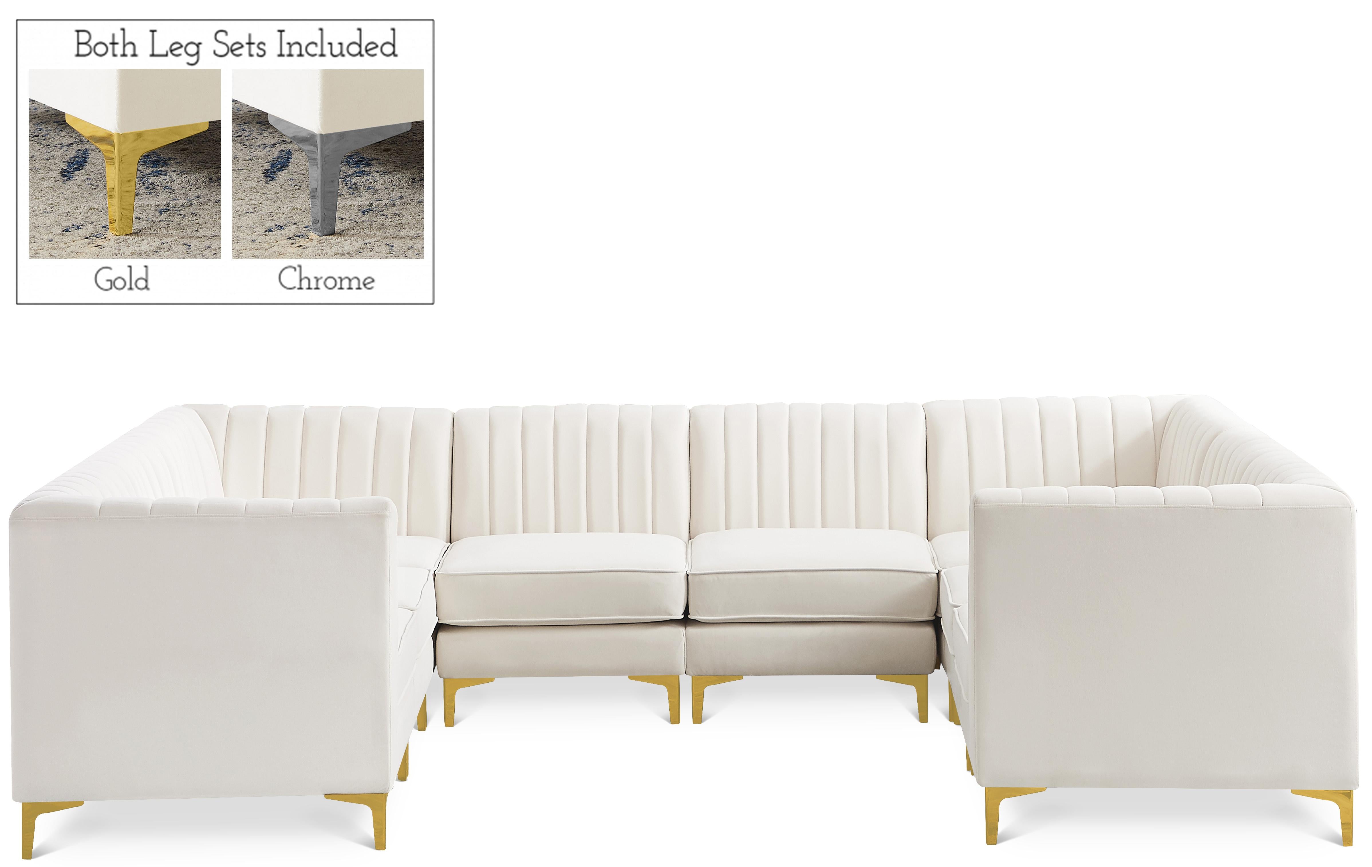 Alina Cream Velvet Modular Sectional