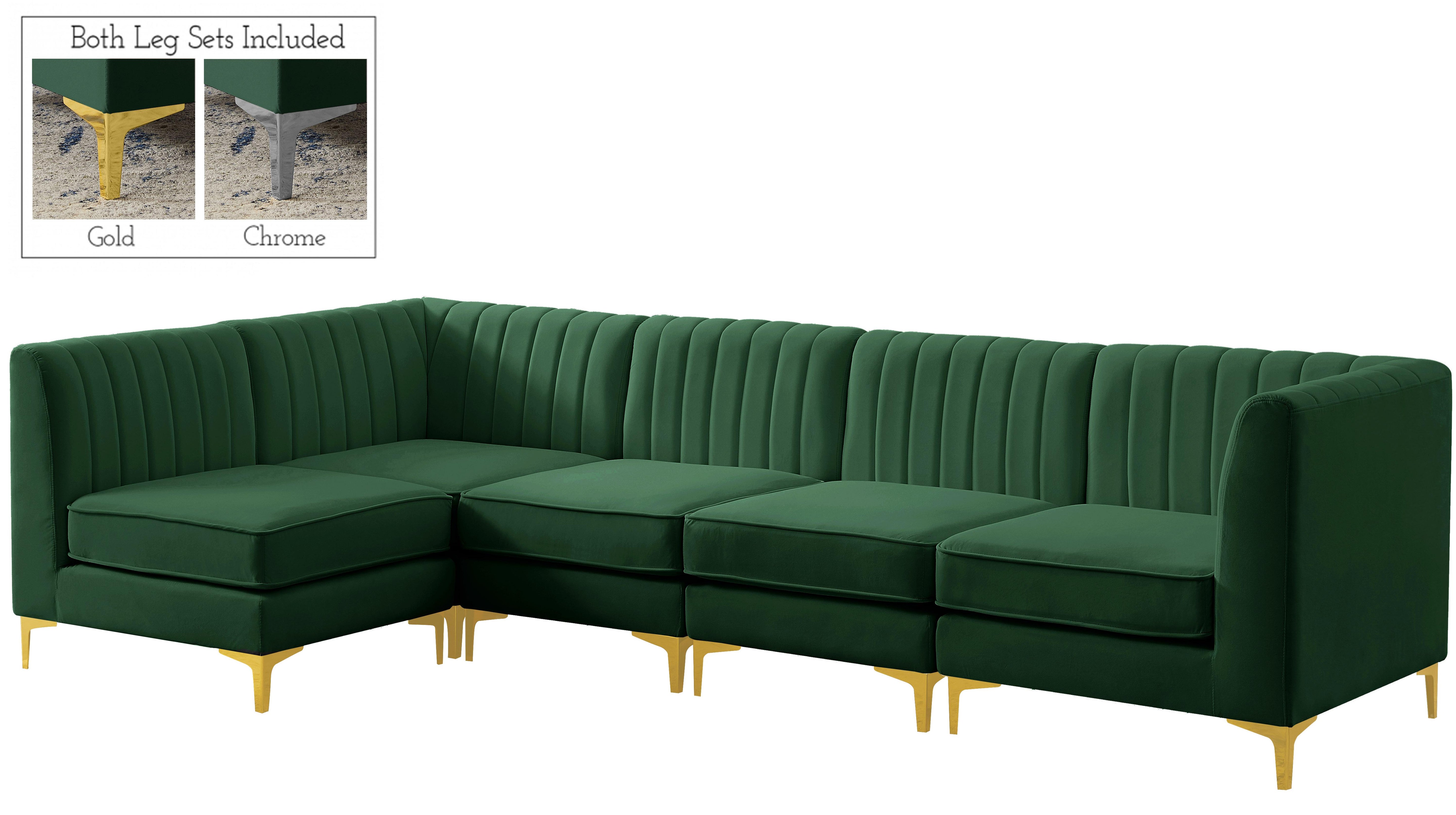 Alina Green Velvet Modular Sectional