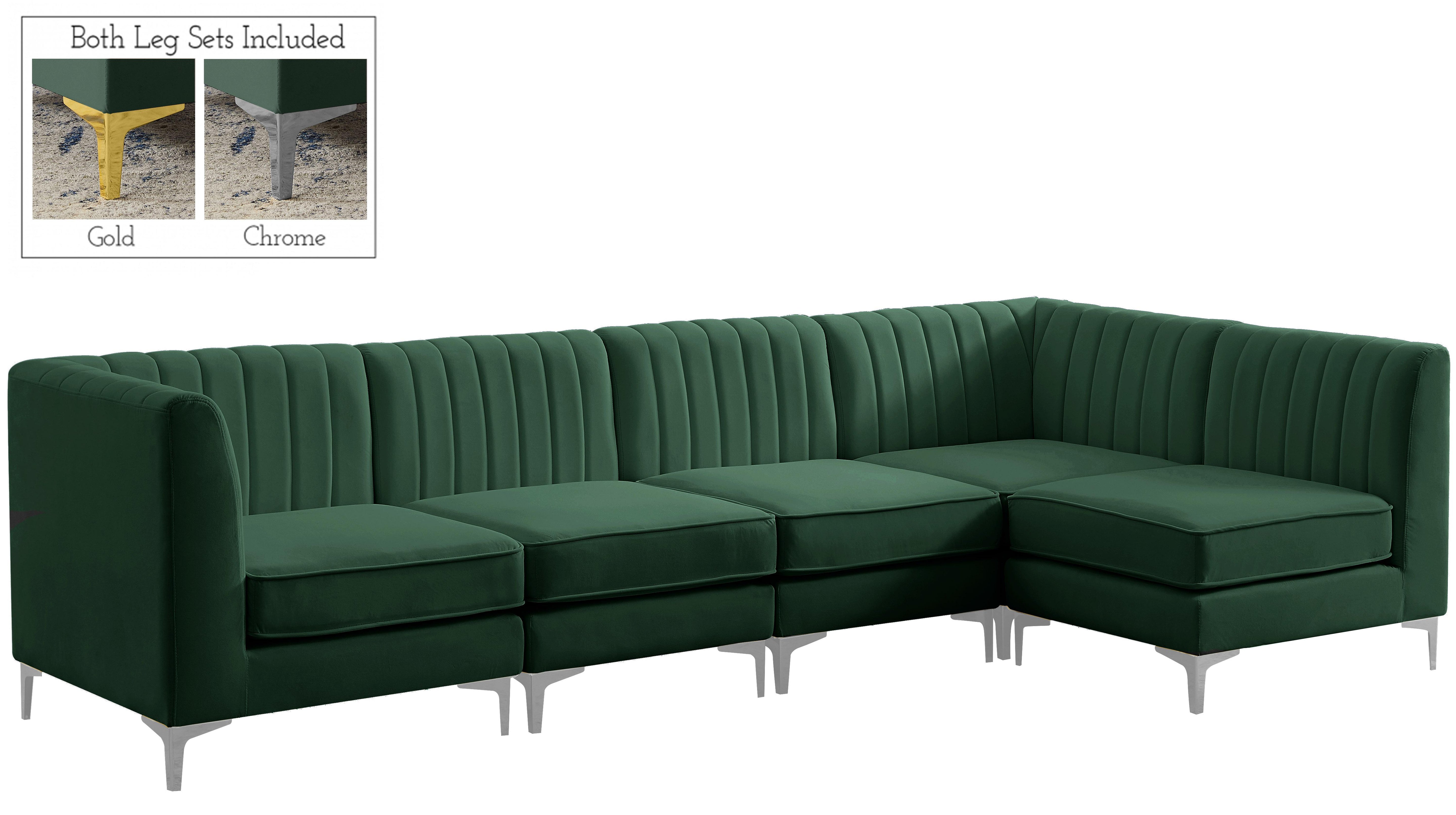 Alina Green Velvet Modular Sectional