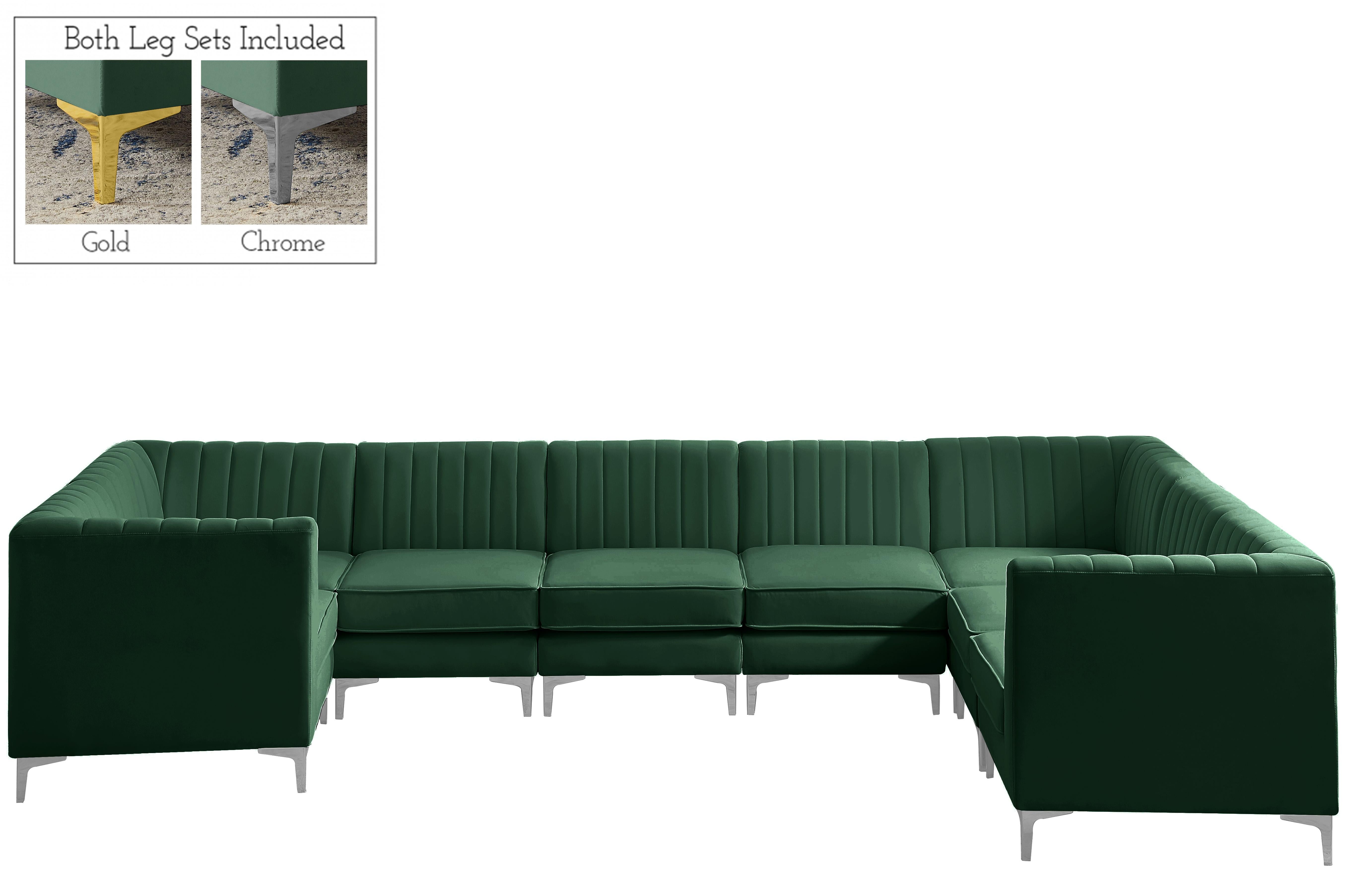 Alina Green Velvet Modular Sectional