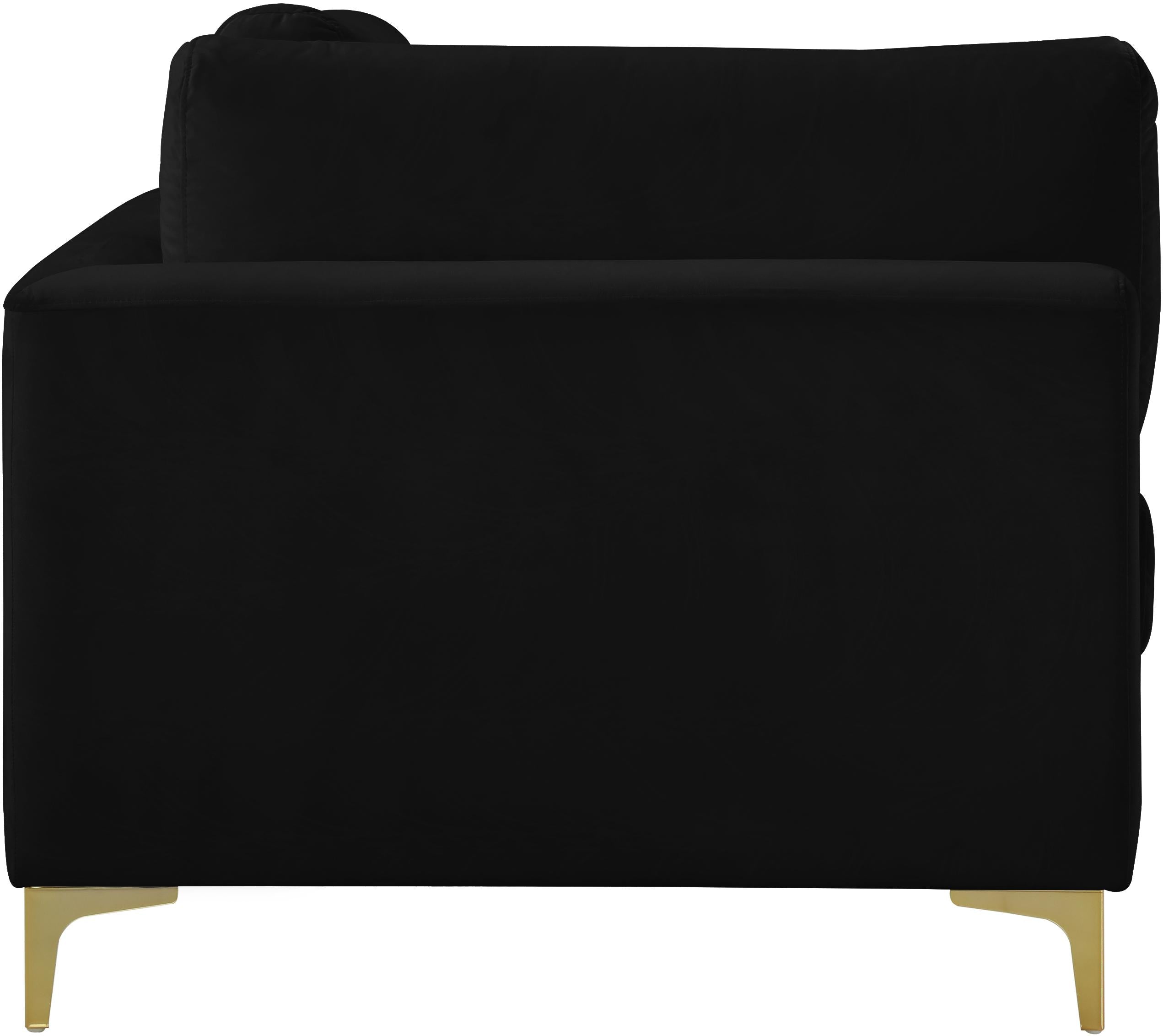 Julia Black Velvet Modular Corner Chair - Luxury Home Furniture (MI)