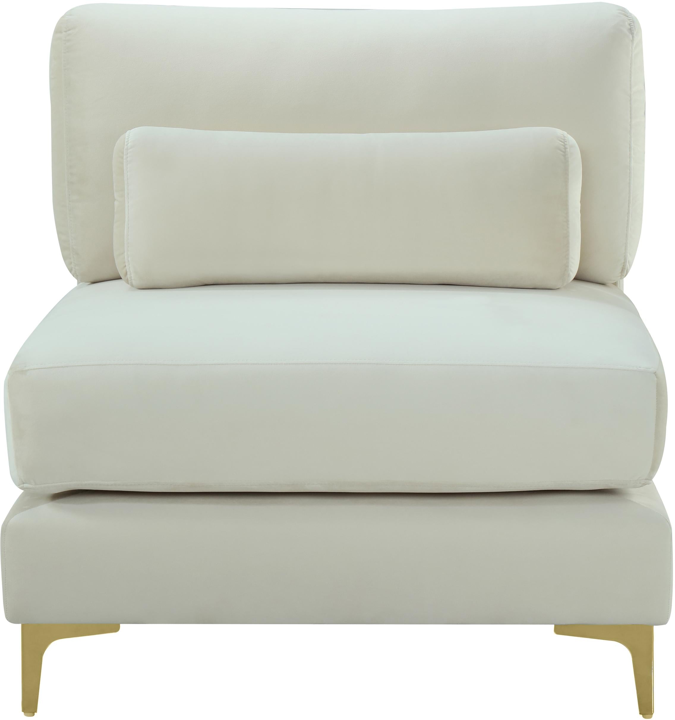 Julia Cream Velvet Modular Armless Chair - Luxury Home Furniture (MI)