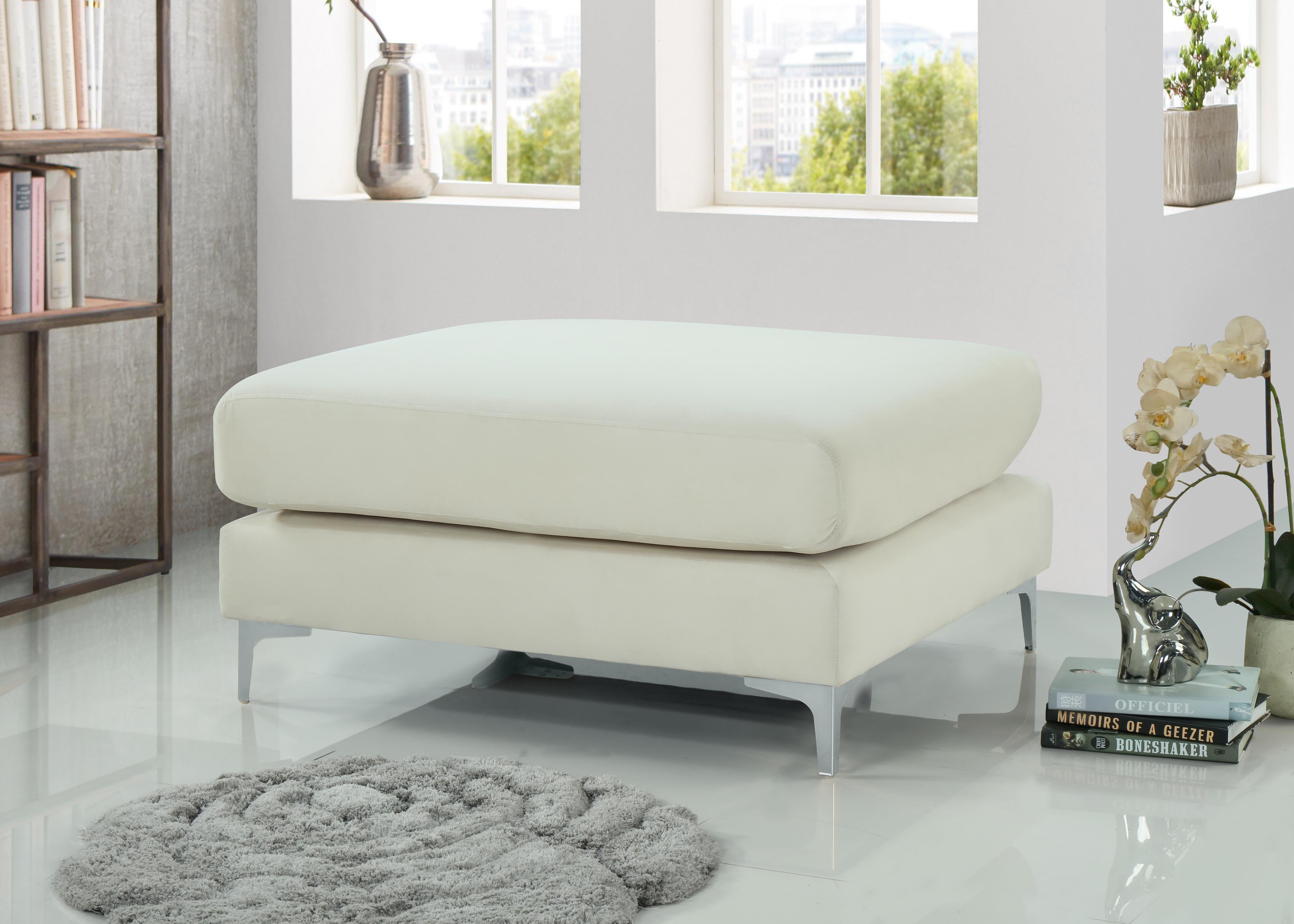 Julia Cream Velvet Modular Ottoman - Luxury Home Furniture (MI)