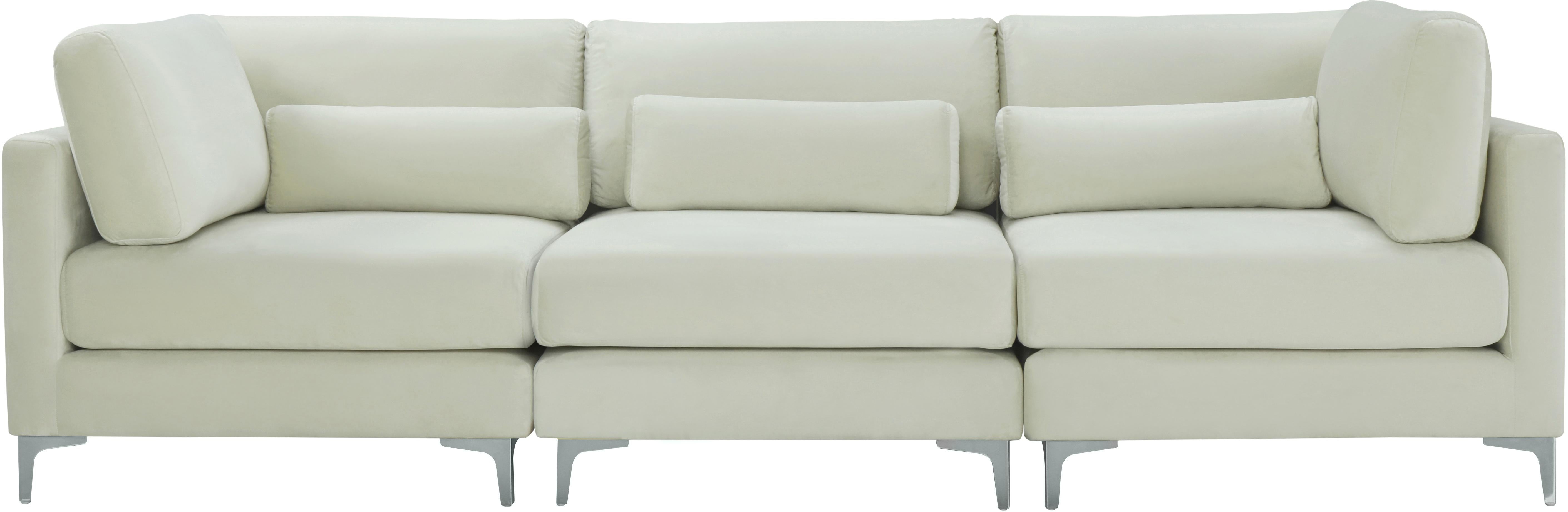 Julia Cream Velvet Modular Sofa (3 Boxes) - Luxury Home Furniture (MI)