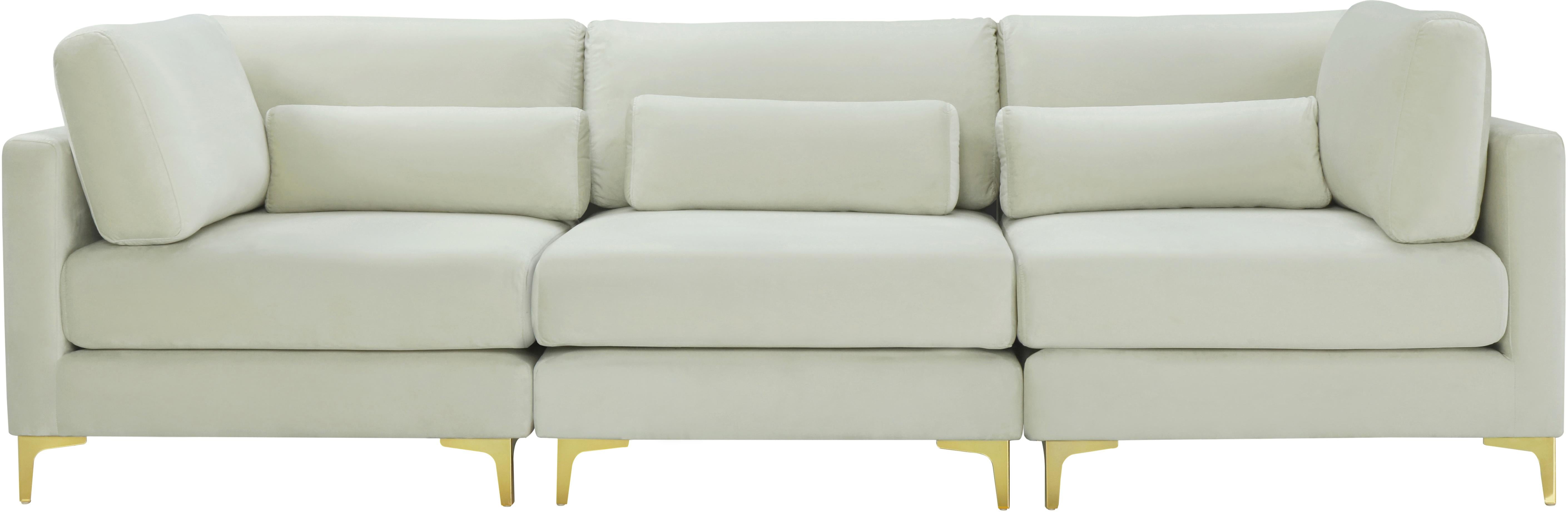 Julia Cream Velvet Modular Sofa (3 Boxes) - Luxury Home Furniture (MI)