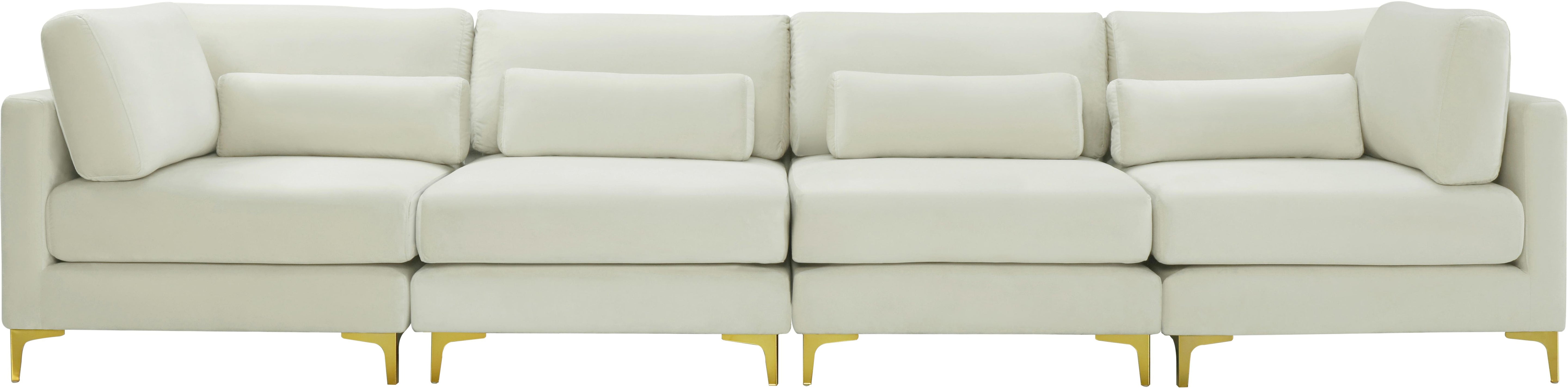 Julia Cream Velvet Modular Sofa (4 Boxes) - Luxury Home Furniture (MI)
