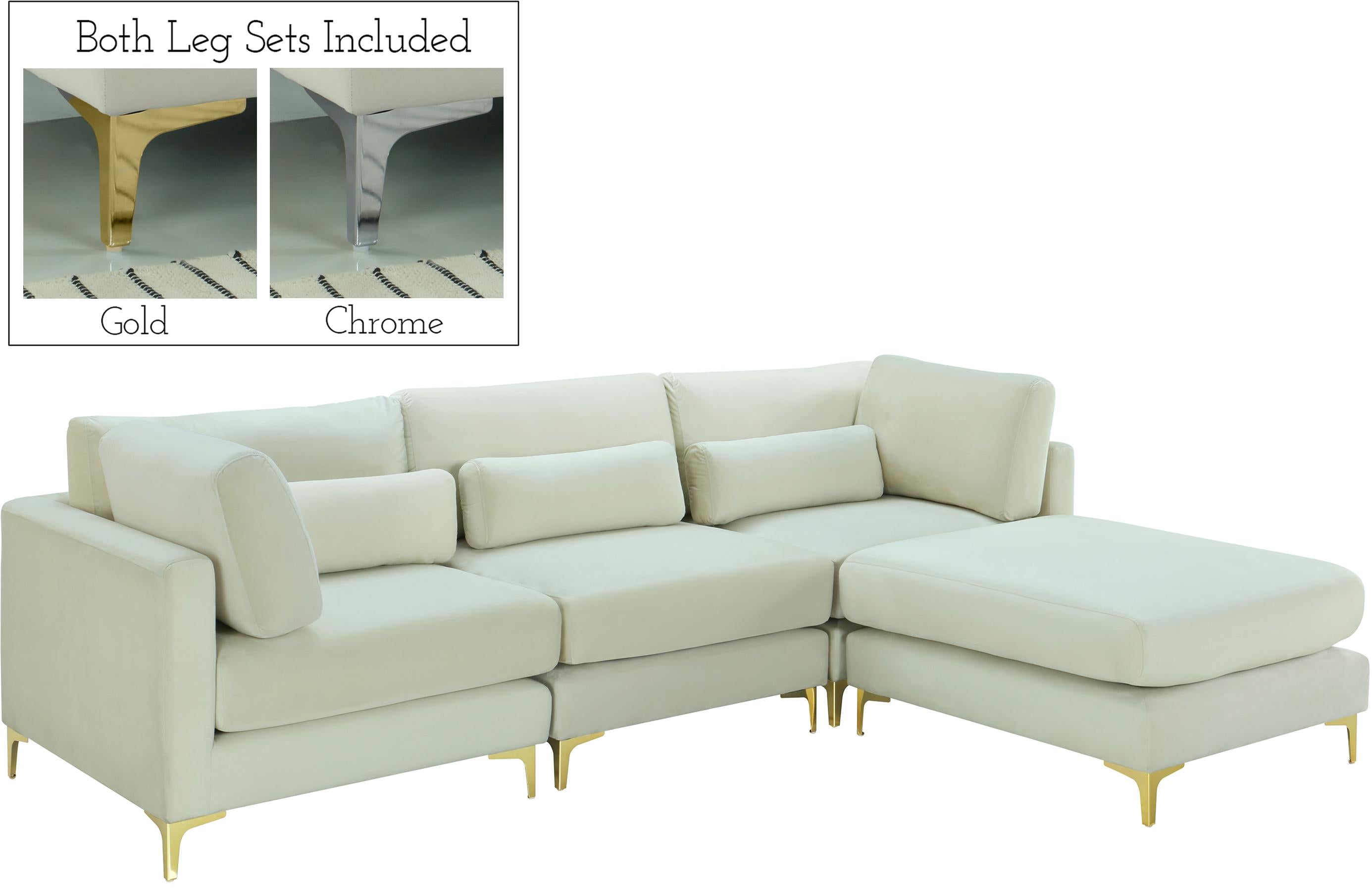 Julia Cream Velvet Modular Sectional (4 Boxes) - Luxury Home Furniture (MI)