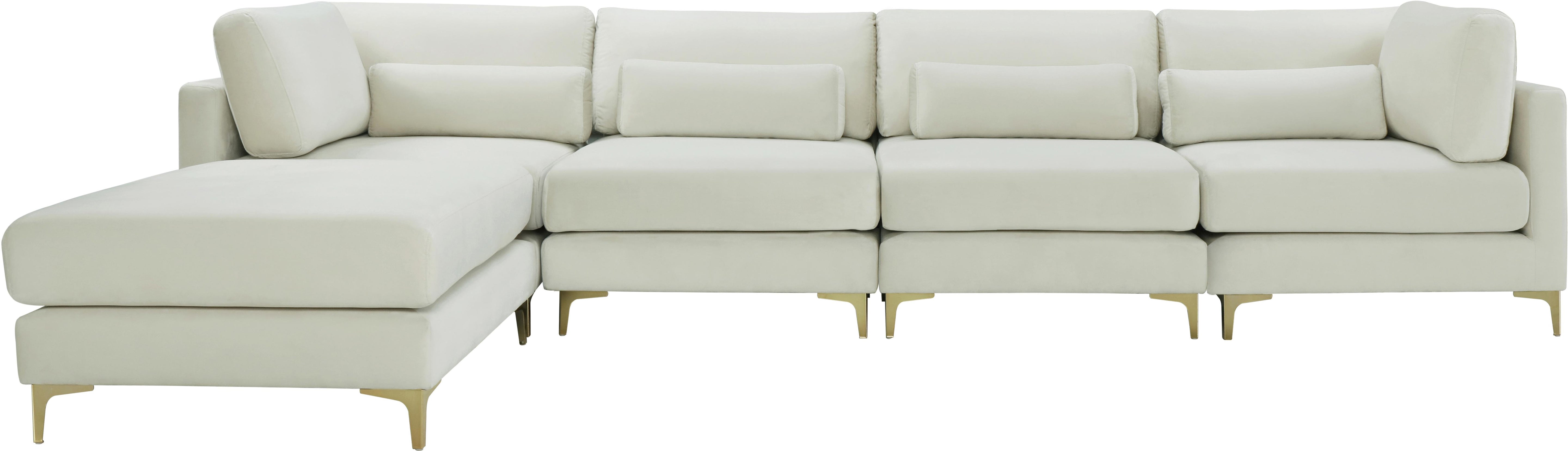 Julia Cream Velvet Modular Sectional (5 Boxes) - Luxury Home Furniture (MI)