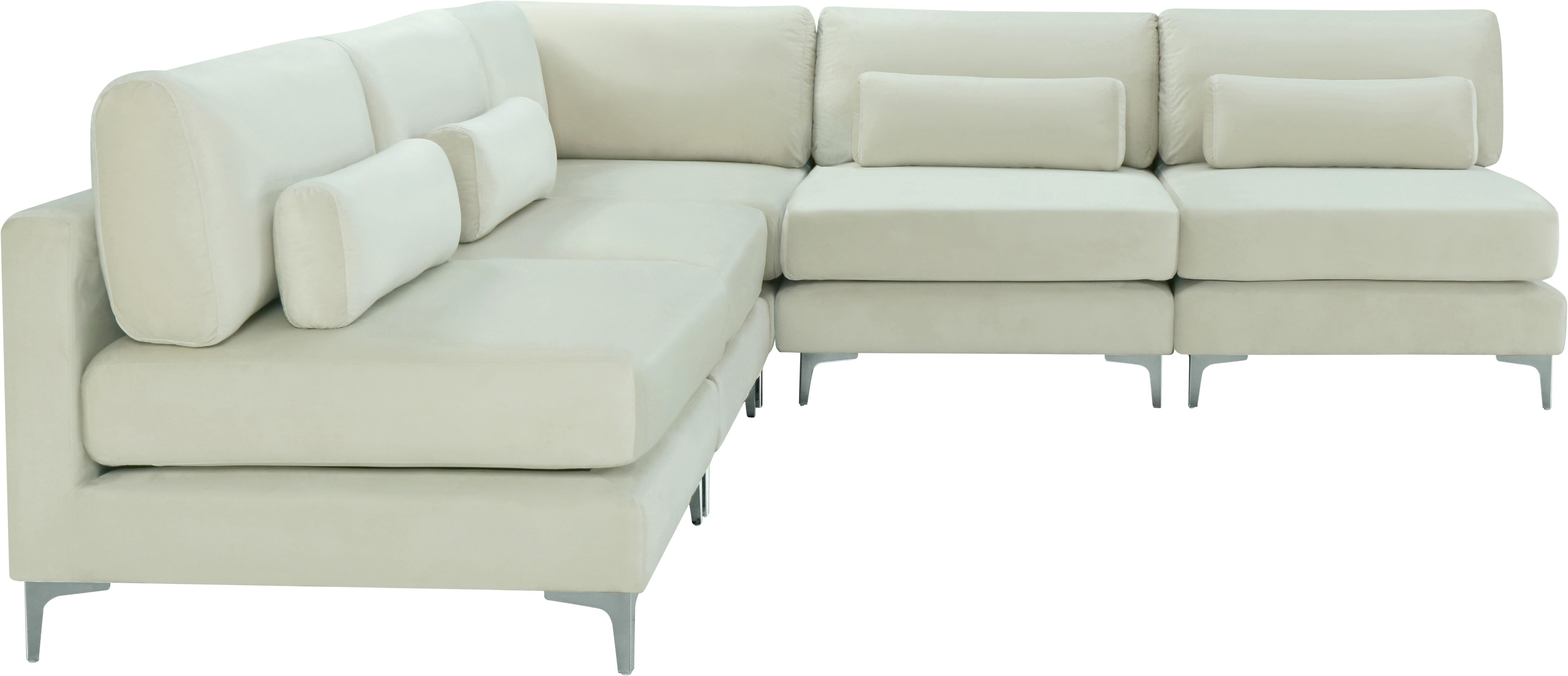 Julia Cream Velvet Modular Sectional (5 Boxes) - Luxury Home Furniture (MI)