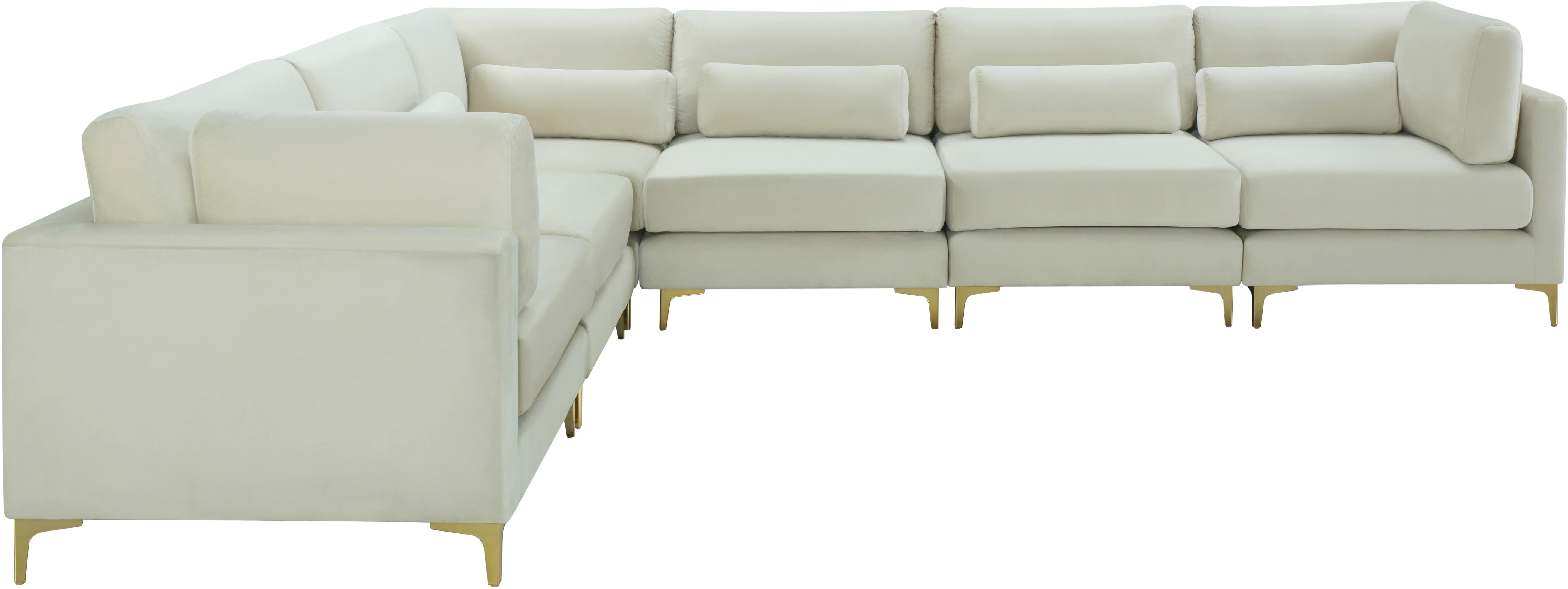 Julia Cream Velvet Modular Sectional (6 Boxes) - Luxury Home Furniture (MI)