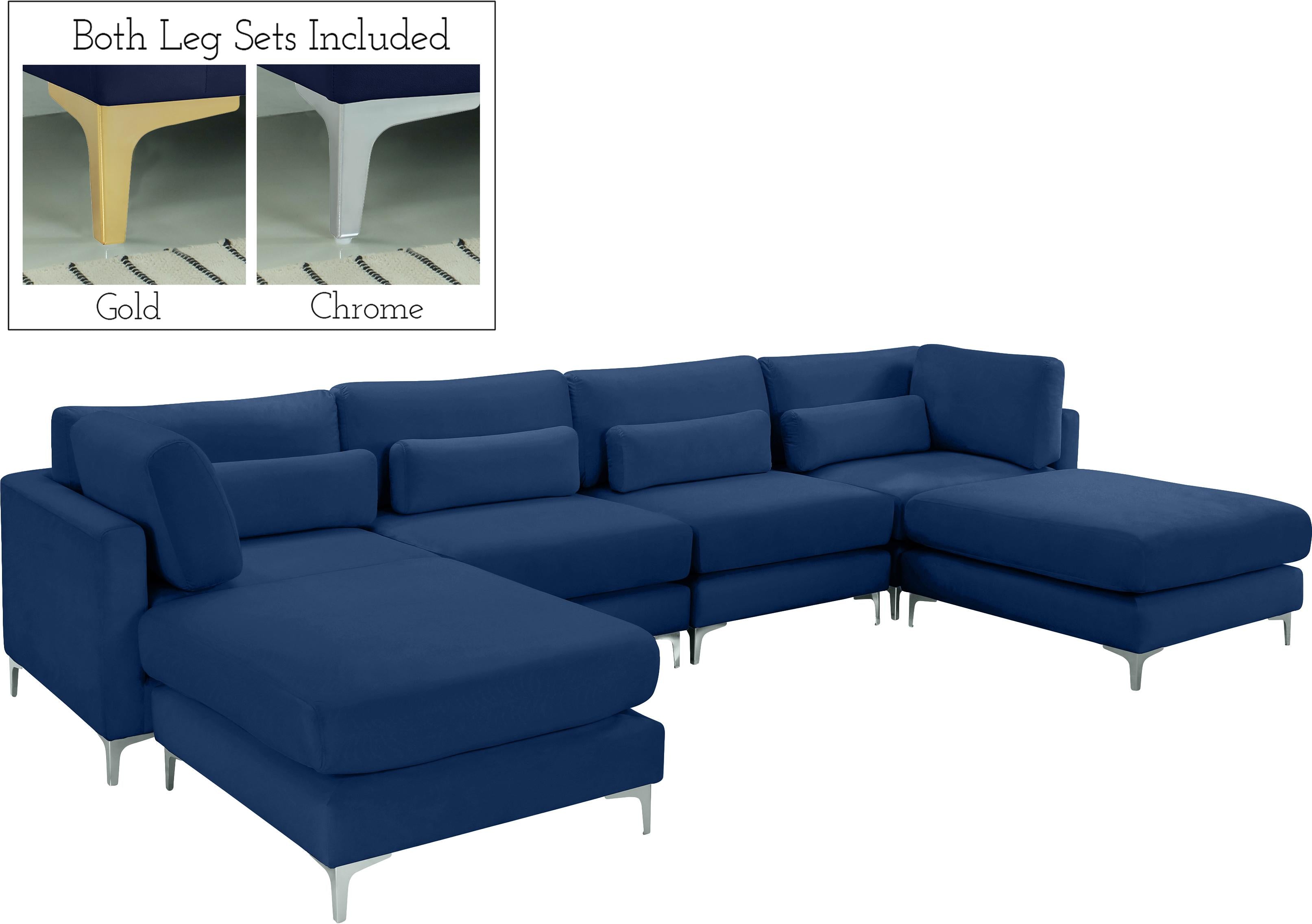 Julia Navy Velvet Modular Sectional (6 Boxes) - Luxury Home Furniture (MI)