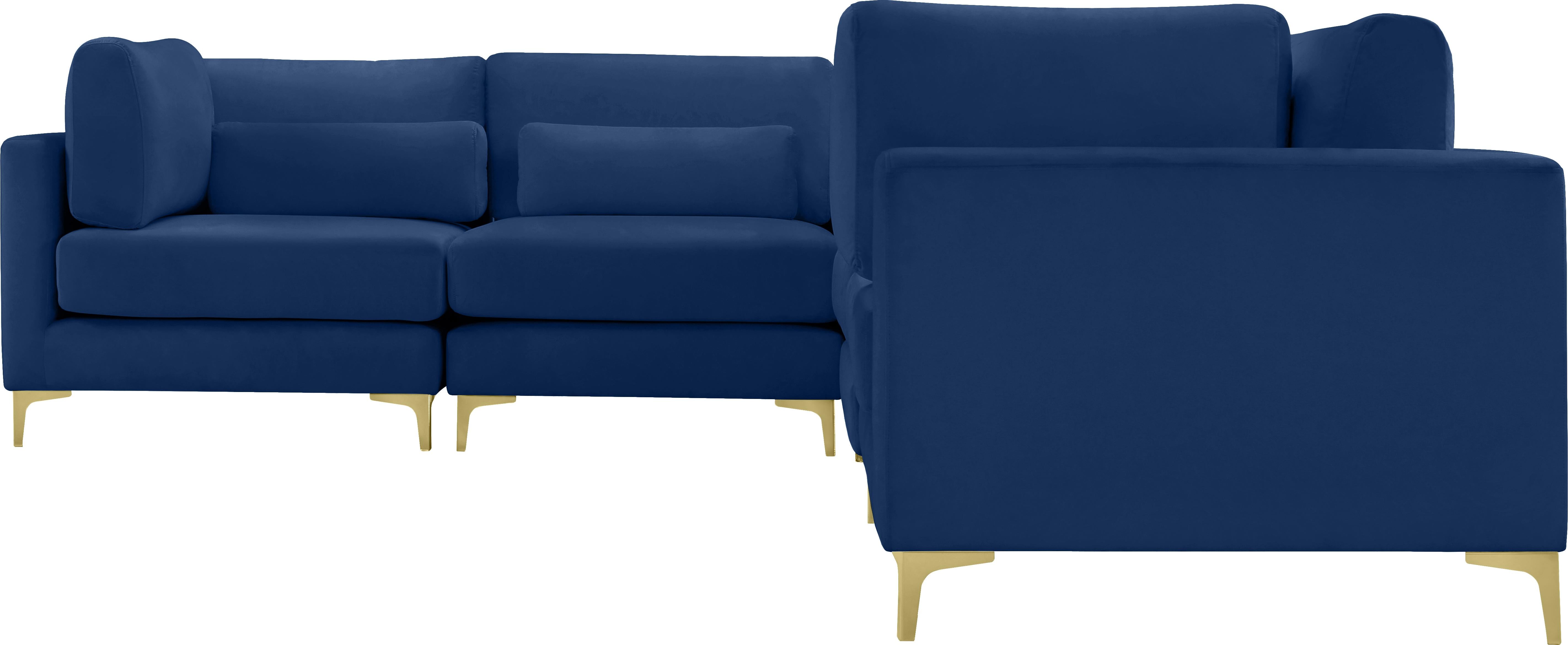 Julia Navy Velvet Modular Sectional (6 Boxes) - Luxury Home Furniture (MI)