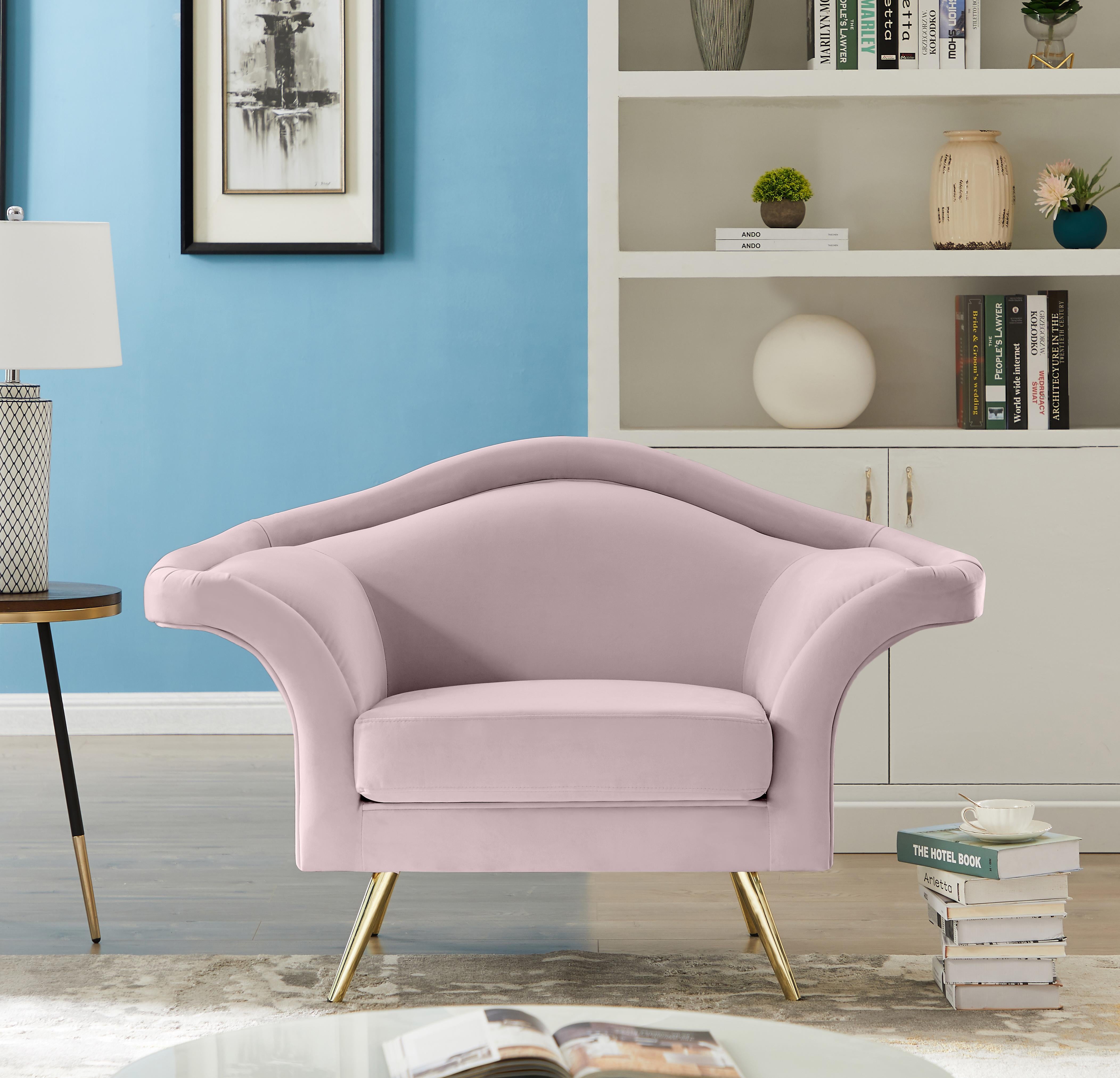 Baby pink velvet online chair