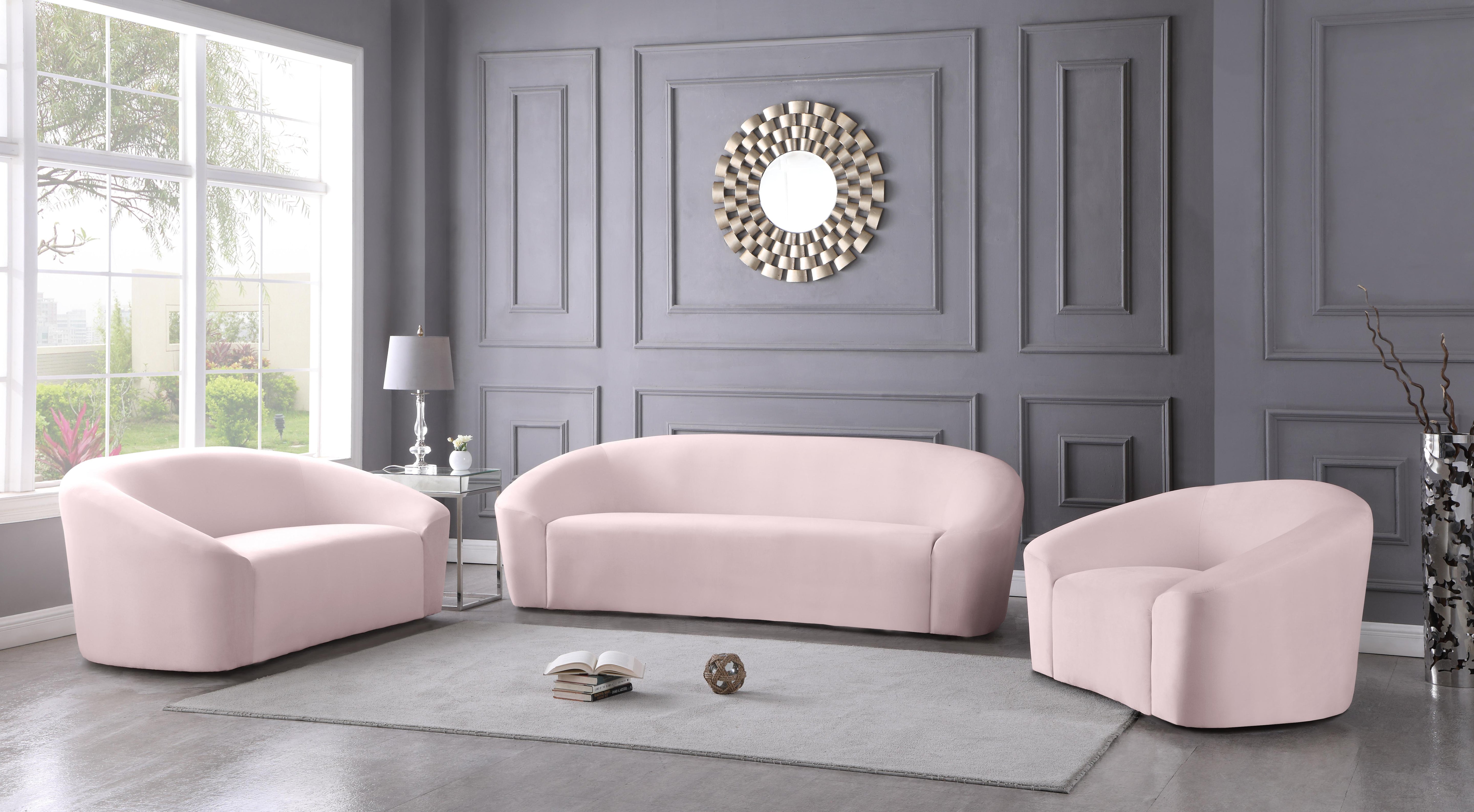 Riley Pink Velvet Sofa - Luxury Home Furniture (MI)