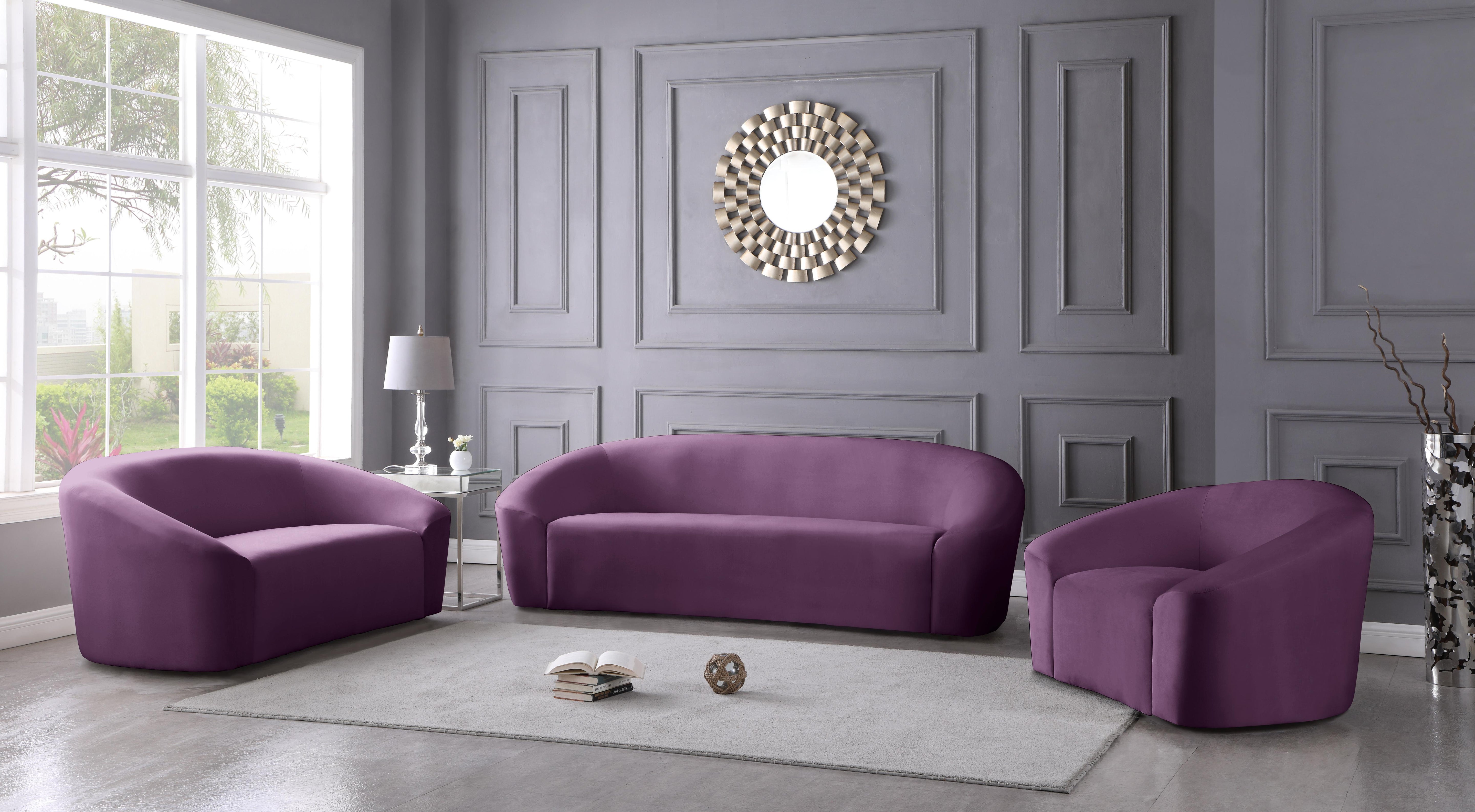 Riley Purple Velvet Sofa - Luxury Home Furniture (MI)