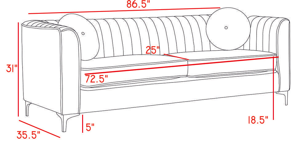 Isabelle Grey Velvet Sofa - Luxury Home Furniture (MI)