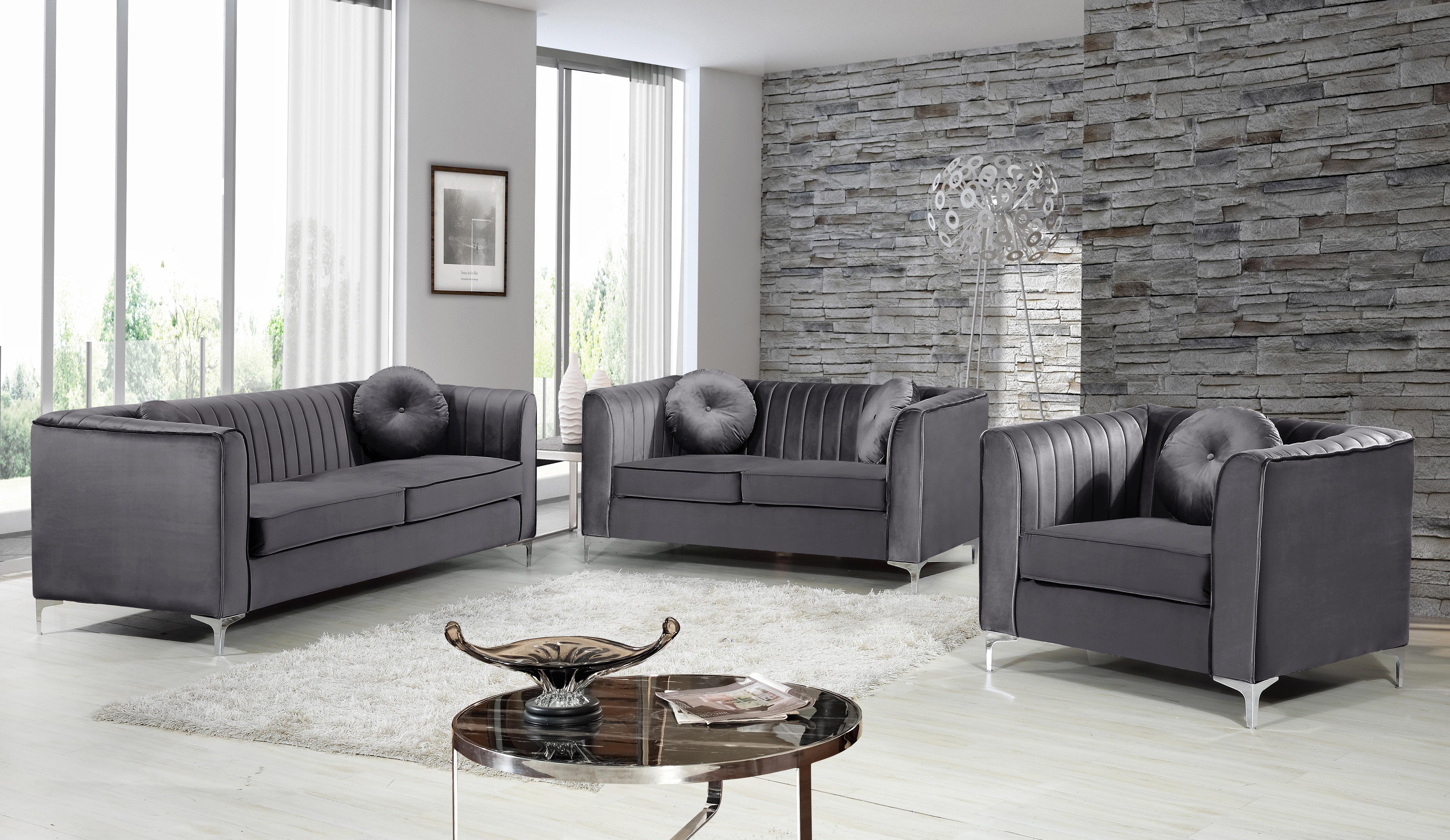 Isabelle Grey Velvet Sofa - Luxury Home Furniture (MI)