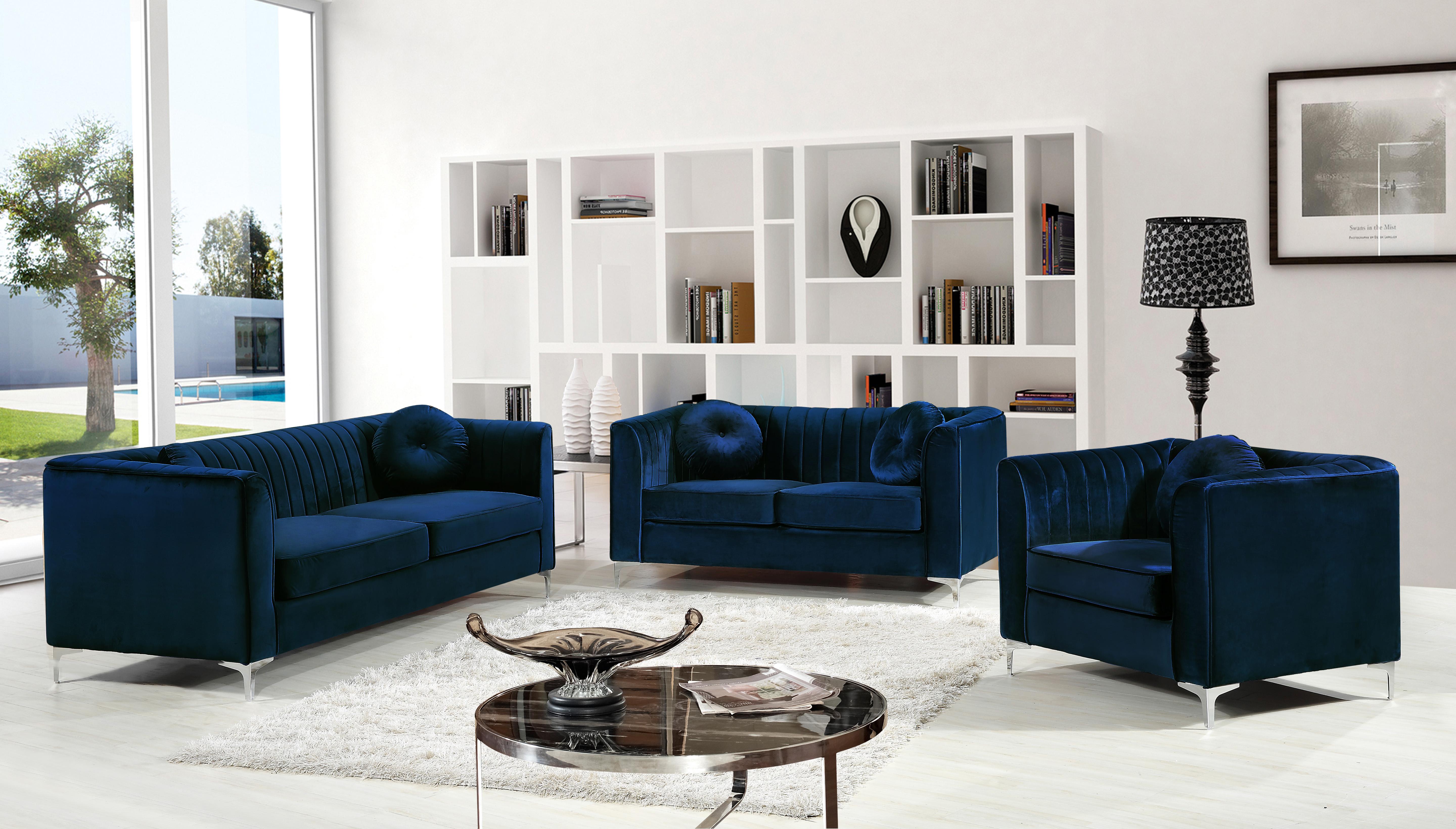 Isabelle Navy Velvet Sofa - Luxury Home Furniture (MI)