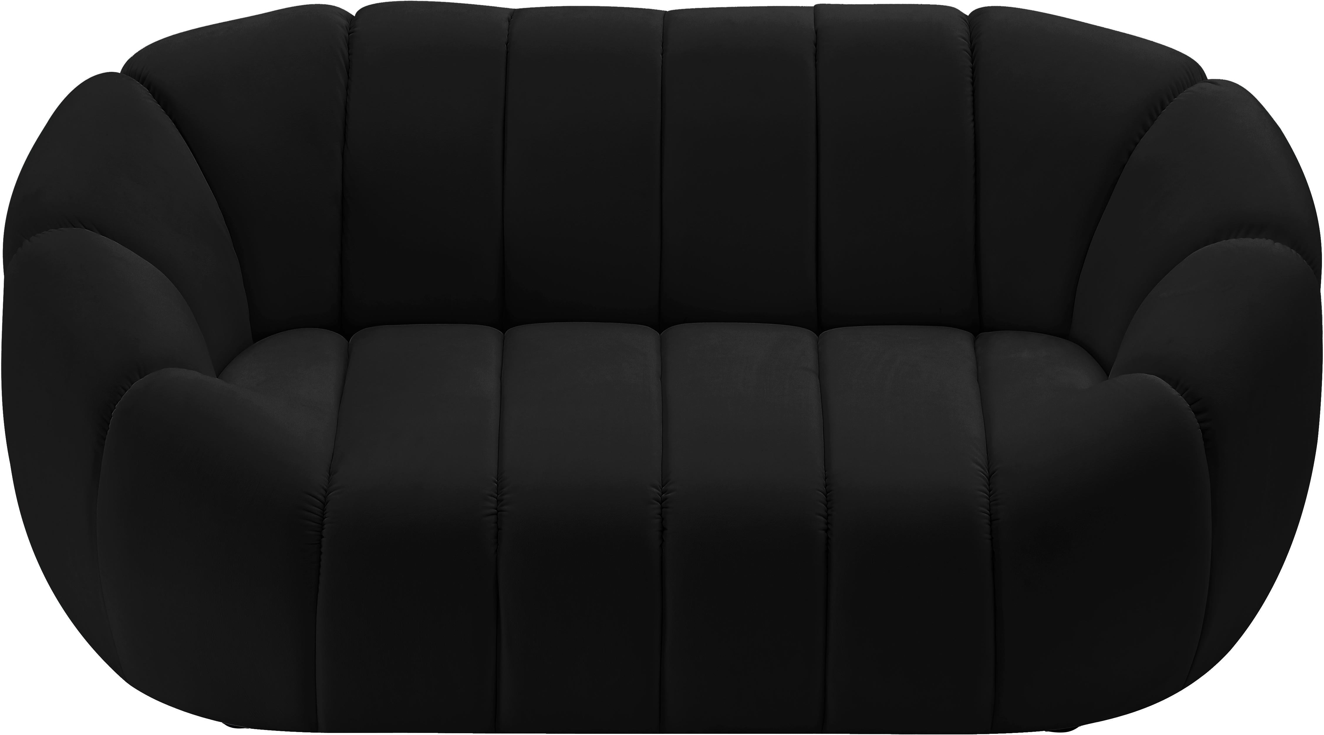 Elijah Black Velvet Loveseat - Luxury Home Furniture (MI)